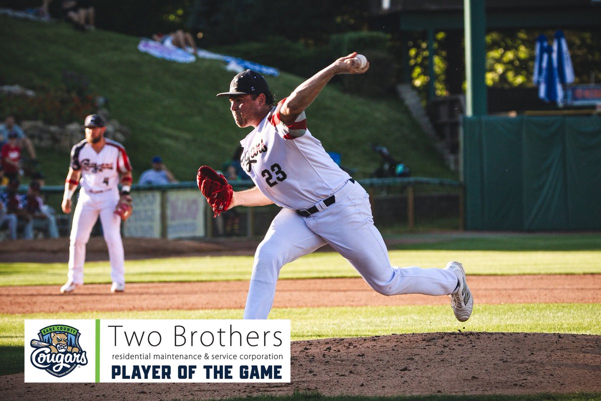 Tonight’s Two Brothers Residential Player of the Game is Greg Mahle! He pitched 6.1 innings shoutout innings with 6 strikeouts 🔥🔥 #ChooseCougs