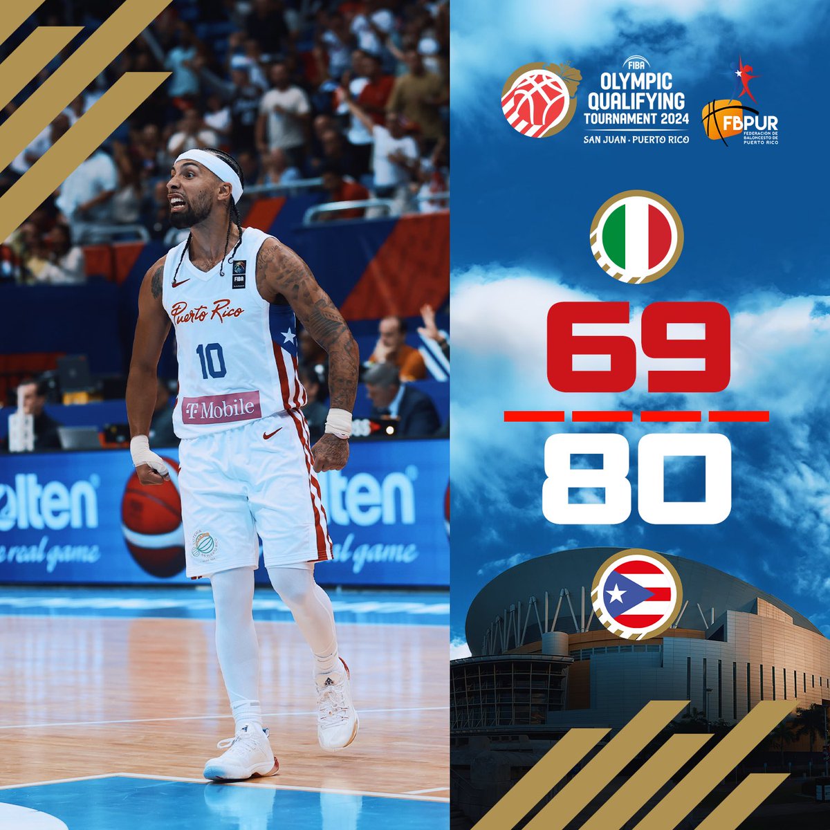 PRIMERA VICTORIA EN 30 AÑOS ANTE ITALIA 👏🔥 ¡Puerto Rico con histórico triunfo en el @coliseopr! 💪🇵🇷

El sábado (7PM) 🆚 México 🇲🇽 en las semifinales del Repechaje Olímpico 🙌

Boletos 🎟️ en <a href="/ticketera/">ticketera</a>
