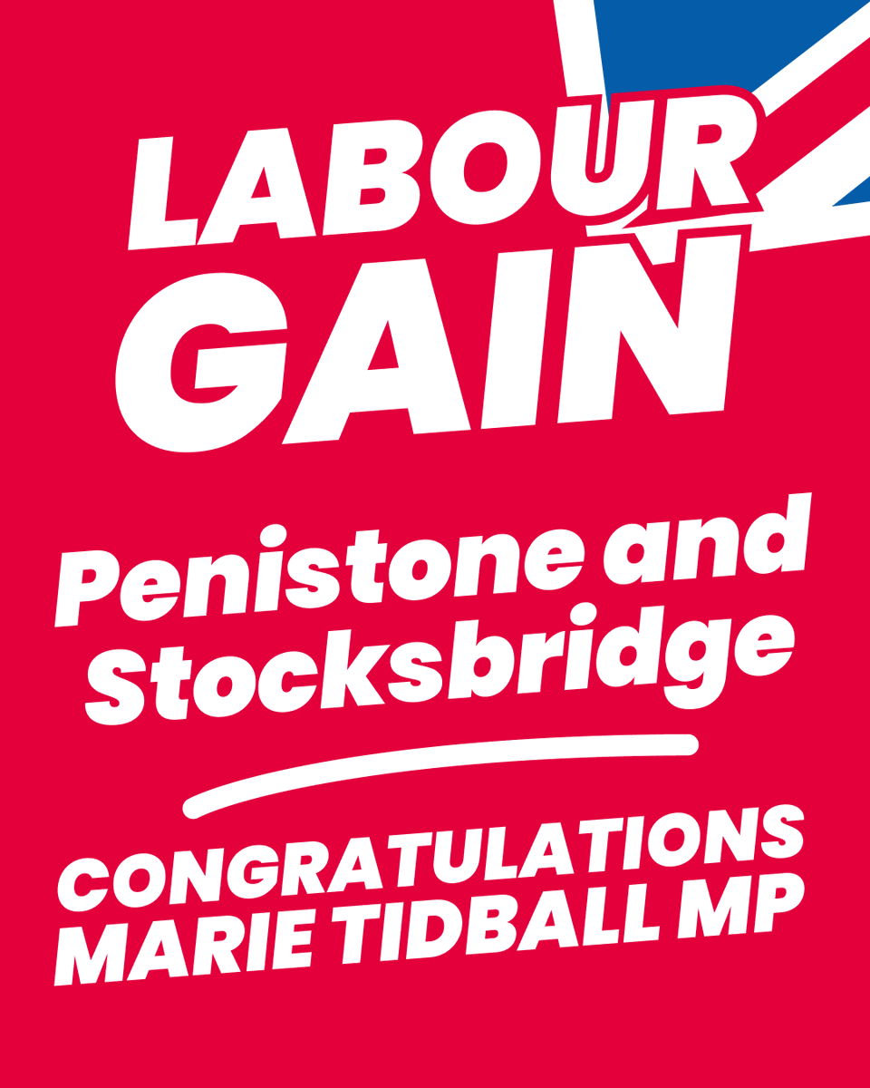 UKLabour's tweet photo. Labour GAIN Penistone and Stocksbridge from the Conservatives 🌹 https://t.co/WP8lLuzICt