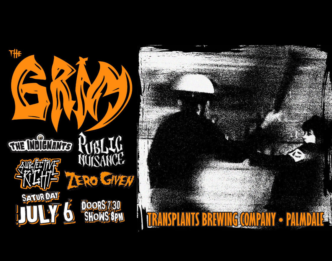 The Grim are coming to Palmdale, CA on Saturday, July 6th <a href="/TransplantsBrew/">Transplants Brewing Company and Live Music Venue</a> <a href="/TheGrimBand/">THE GRIM</a> #TheGrim #thegrimband ticketweb.com/event/the-grim…