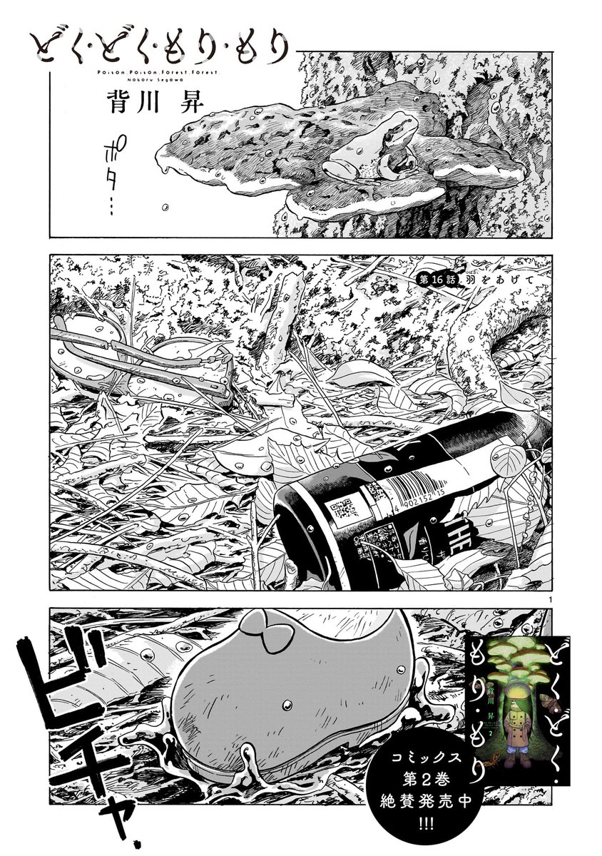 #どくもり 16話が無料公開されました🍄 おそらく過去イチで変な回です!よろしくお願いします🍄🍄  どく・どく・もり・もり - 背川昇 / 第16話 羽をあげて | コミプレ|ヒーローズ編集部が運営する無料マンガサイト [ https://viewer.heros-web.com/episode/2550689798480990638 ]