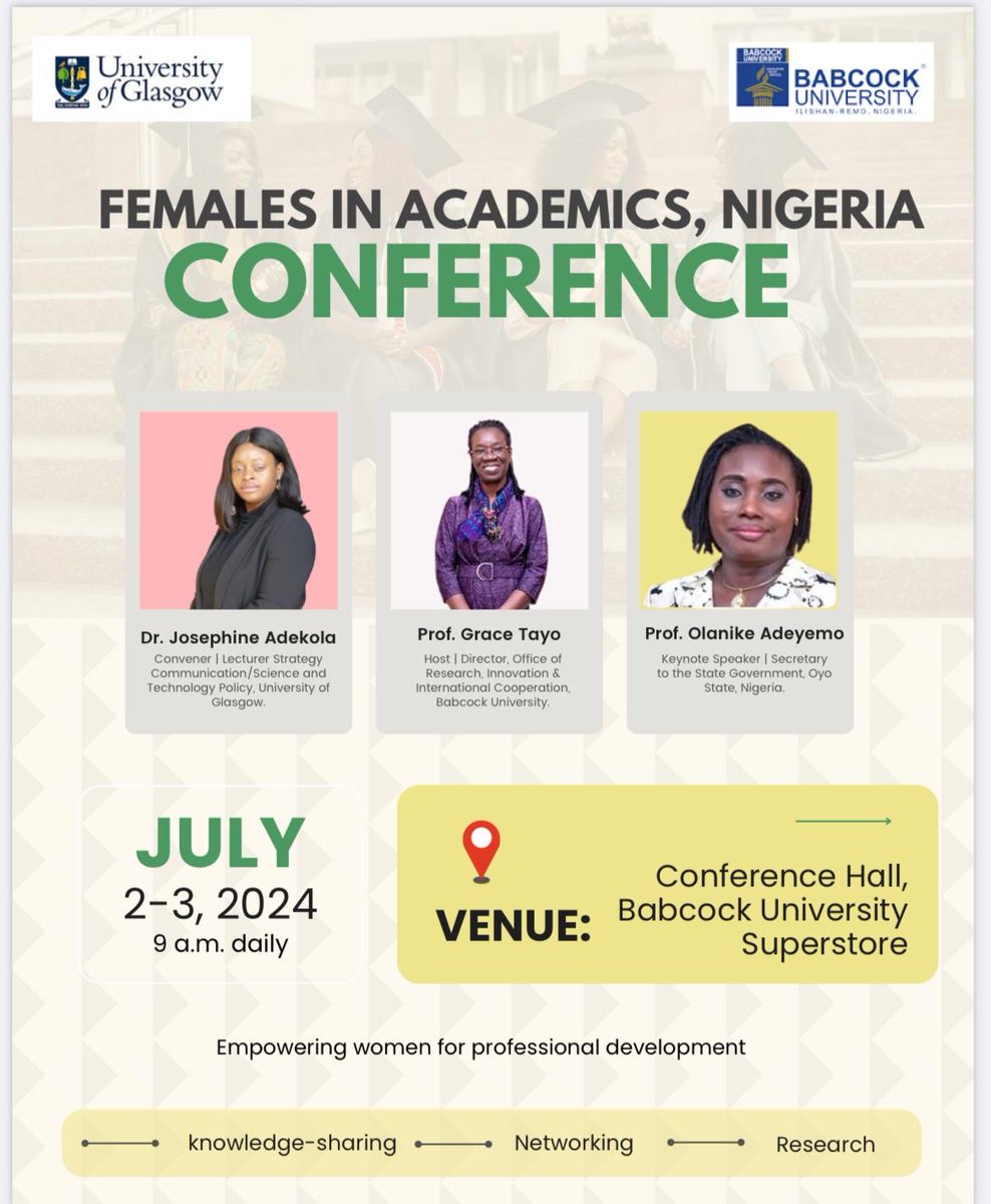 Dr Josephine Adekola (@josephineadeko5) on Twitter photo Excited to have organized the Females in Academics 2-day conference with @Babcock University, focusing on the resilience of African female academics in HEIs. Thanks to all participants for their enthusiasm & contributions <a href="/UofGAsbs/">UofG ASBS uofgasbs.bsky.social</a> <a href="/scottahurrell/">Scott Hurrell</a> @blgnokay Excited to have organized the Females in Academics 2-day conference with @Babcock University, focusing on the resilience of African female academics in HEIs. Thanks to all participants for their enthusiasm & contributions <a href="/UofGAsbs/">UofG ASBS uofgasbs.bsky.social</a> <a href="/scottahurrell/">Scott Hurrell</a> @blgnokay