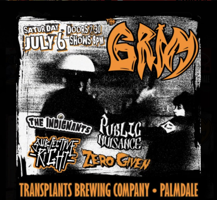 Saturday, July 6th <a href="/TransplantsBrew/">Transplants Brewing Company and Live Music Venue</a>  ticketweb.com/event/the-grim…