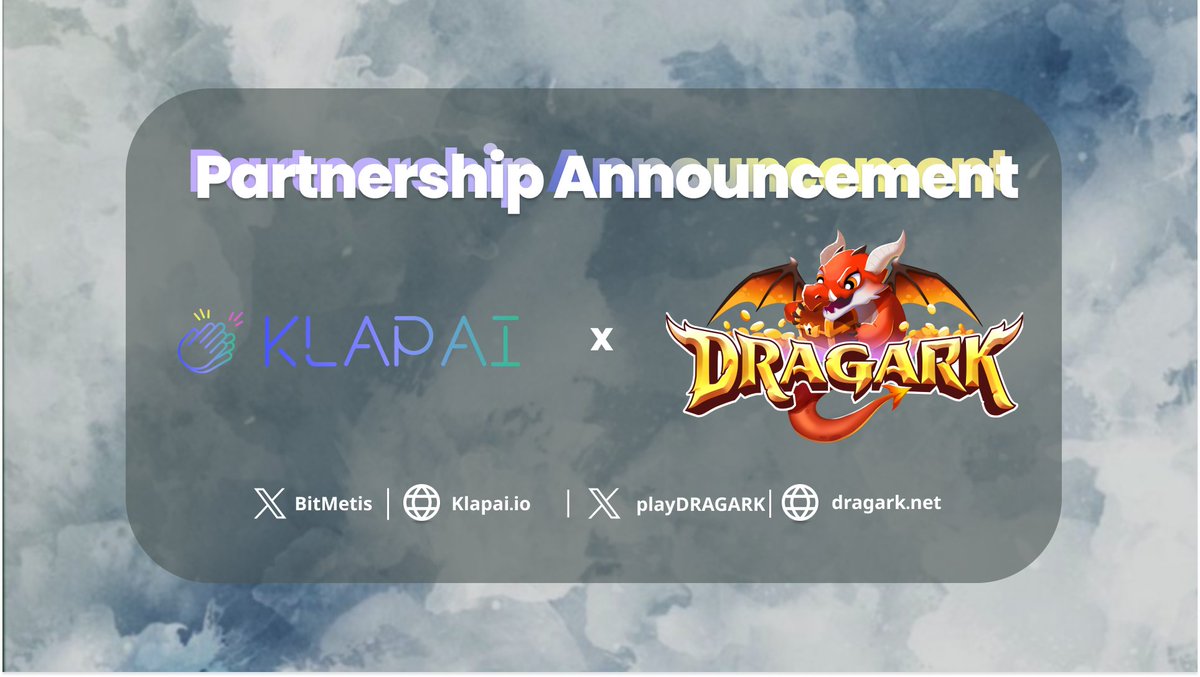 KlapAI (Formerly BitMetis) (@bitmetis) on Twitter photo 🎉🍾We are thrilled to announce our partnership with <a href="/playDRAGARK/">DRAGARK on Mainnet 🐉</a> 🍾🎉
To make the collab more fun, we've teamed up with <a href="/playDRAGARK/">DRAGARK on Mainnet 🐉</a> for an epic mission #Giveaway 🌟
🎁1 WL + 10 USDC to each winner
👤10 Winners in total
📕Finish easy tasks to join👇
klapai.io/bounty-detail/… 🎉🍾We are thrilled to announce our partnership with <a href="/playDRAGARK/">DRAGARK on Mainnet 🐉</a> 🍾🎉
To make the collab more fun, we've teamed up with <a href="/playDRAGARK/">DRAGARK on Mainnet 🐉</a> for an epic mission #Giveaway 🌟
🎁1 WL + 10 USDC to each winner
👤10 Winners in total
📕Finish easy tasks to join👇
klapai.io/bounty-detail/…