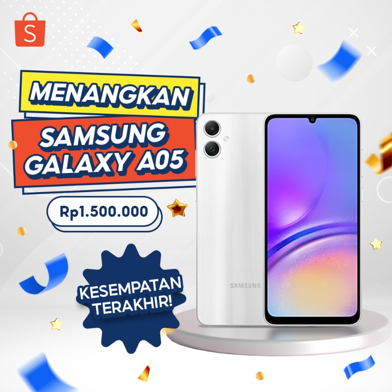 ShopeeID's tweet photo. ✨ GIVEAWAY Samsung Galaxy A05 ✨

Kesempatan TERAKHIR buat dapetin Samsung Galaxy A05 senilai 1,5JT nih! Mau?

Caranya:
- FOLLOW  @ShopeeID
- RT tweet ini
- Klik banner di bawah ini
- REPLY promo apa yang paling kamu suka di Shopee (boleh sebanyak-banyaknya! 😆)

GOOD LUCK!