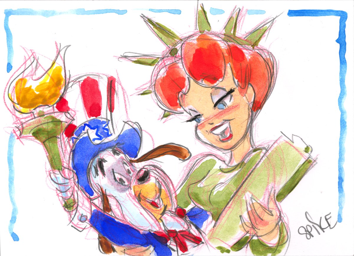 skullislandprod's tweet photo. Happy Fourth of July! On this special day, Droopy carries a torch for the good ol’ “Red,” white and blue! #SpikeBrandt #DroopyDog #RedHotRidingHood https://t.co/AmPsOr8B0o
