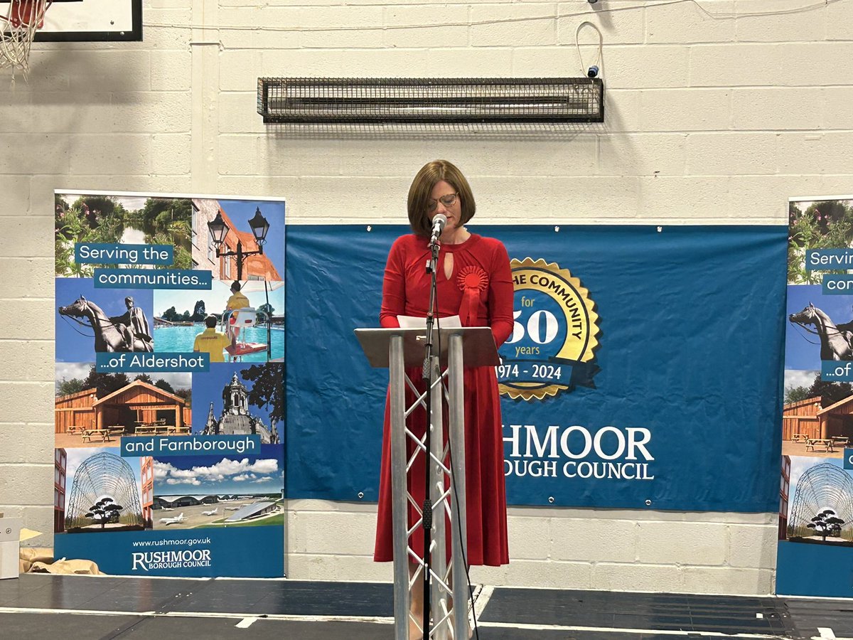 RushmoorCouncil's tweet photo. The results are in, and Alex Baker (Labour Party) has been elected as the Member of Parliament for the Aldershot constituency. https://t.co/os9uFKOgu8