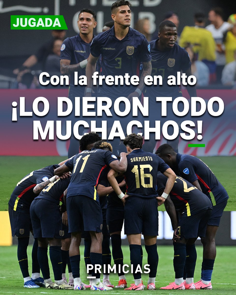 🇪🇨👏🏻😭 ¡GRACIAS TRICOLOR!

Ecuador se plantó ante Argentina y la llevó a los penales. La Tri se despide de la #CopaAmérica 2024. prim.ec/rUBh50SvFaC