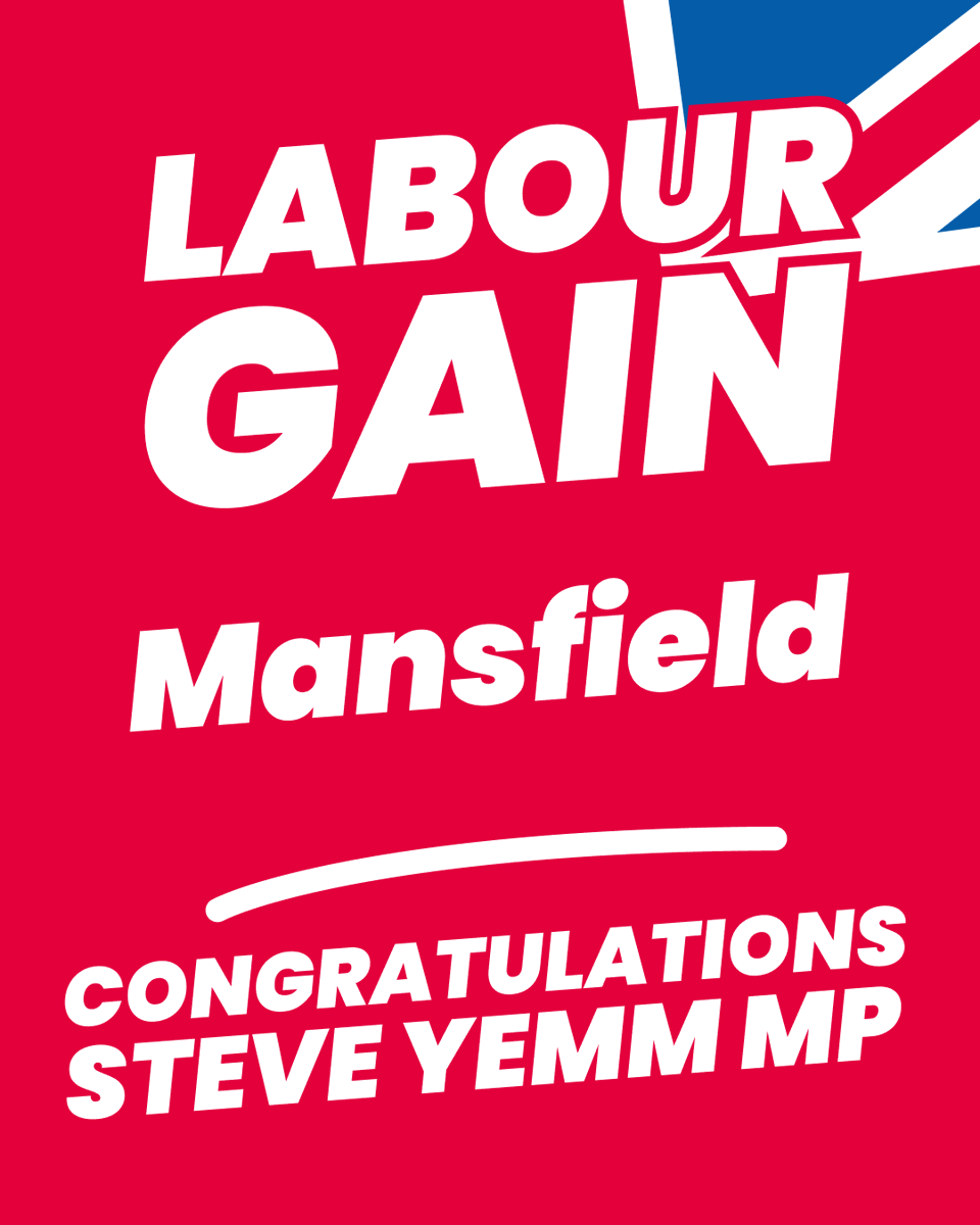 Labour GAIN Mansfield from the Conservatives 🌹