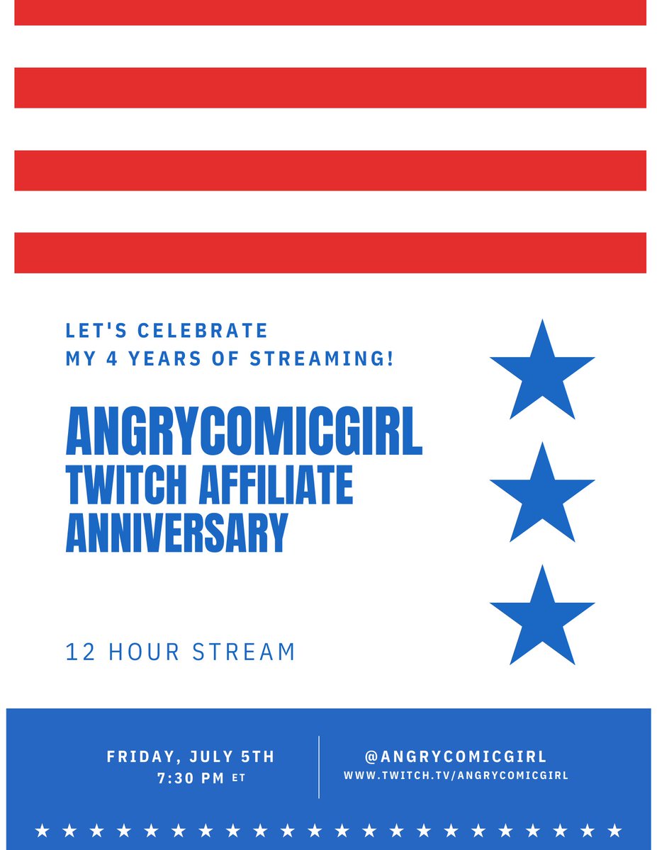 Angrycomicgirl's tweet photo. #twitchtv #SmallStreamersCommunity #twitchstreamer #afflitateanniversary #celebration #CelebratingFreedom #tream #gamer #gamergirl https://t.co/rqUl5giFq5