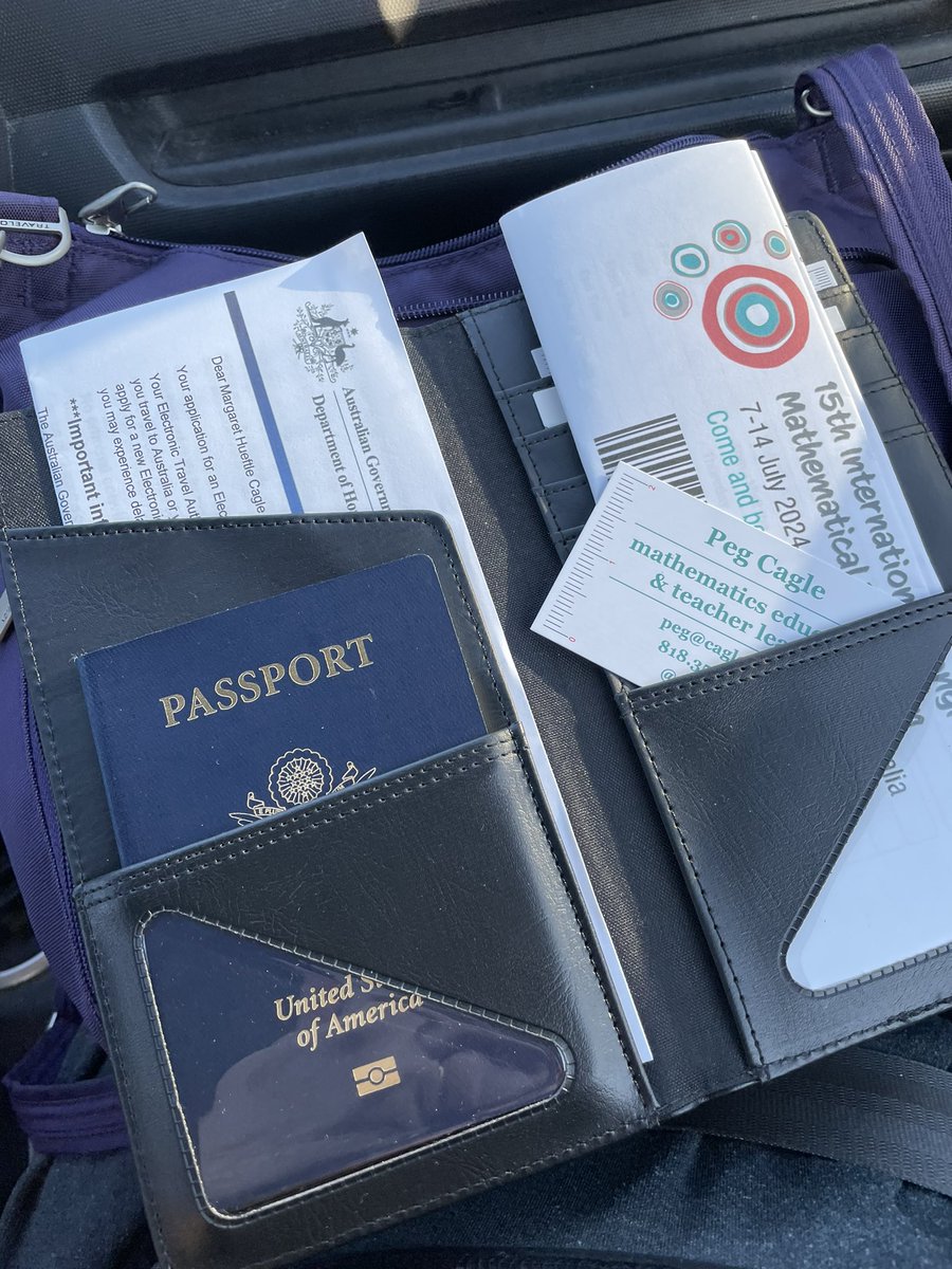 On my way! One hour to the airport. Three hours for international check in &amp; TSA process. Fifteen and a half hours flight time. And July 5th will be skipped, but ICME here I come!  (extra classy IAS folio courtesy of PCMI) #ICME15