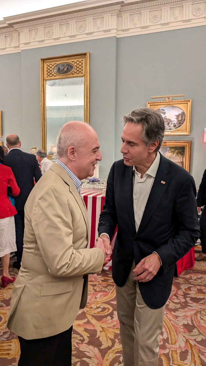 🇺🇸✨Today, I had the opportunity to personally congratulate Secretary of State Anthony Blinken on the Independence Day at the  State Department's Independence Day event. I conveyed my warmest congratulations to the Secretary and reaffirmed Georgia's commitment to