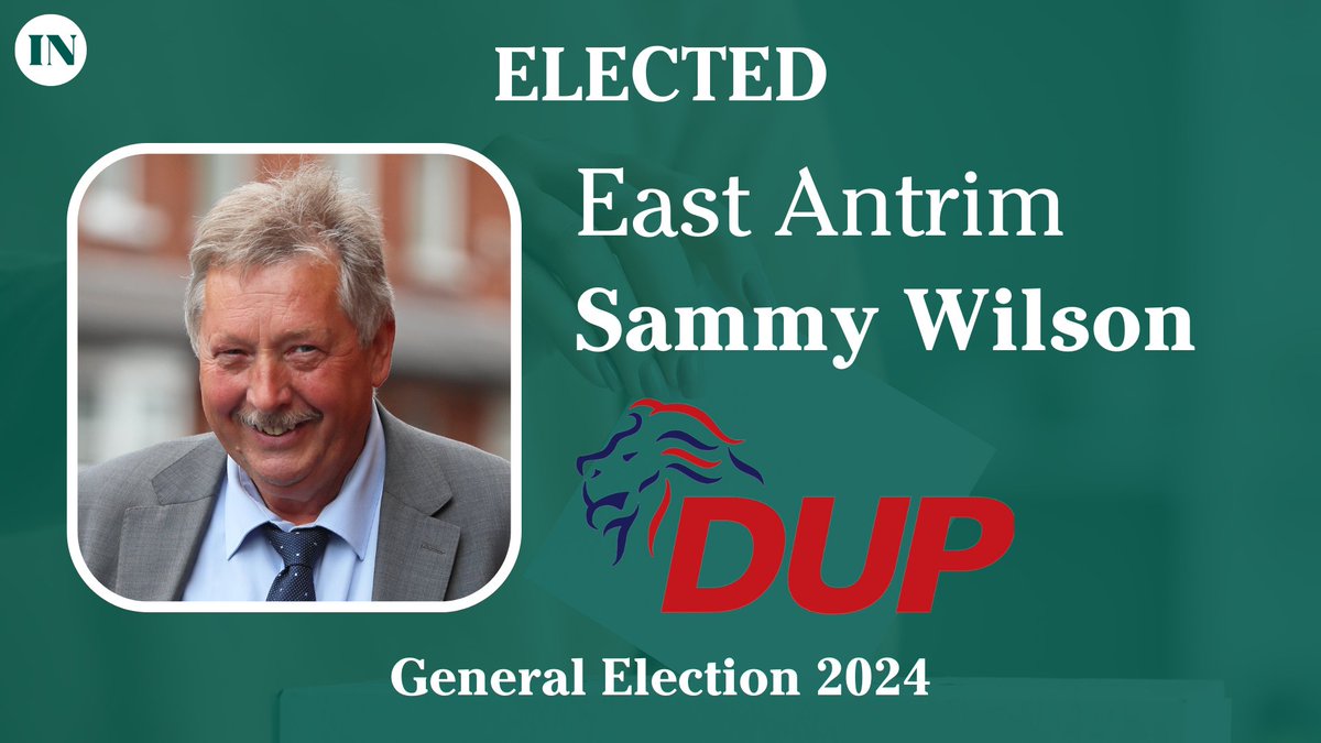 irish_news's tweet photo. Sammy Wilson has been elected as MP for East Antrim. 

Read more: https://t.co/fUEtkmKJs7 https://t.co/6s8g7wSvwu
