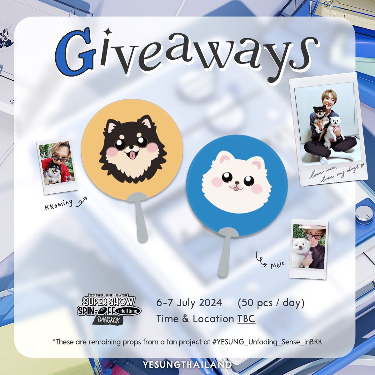 yesungthailand's tweet photo. [𝑮𝒊𝒗𝒆𝒂𝒘𝒂𝒚𝒔] 

#SPINOFFHALFTIME_IN_BKK 
🗓️ SAT 6 - SUN 7 JULY

🎈 Key chains 35 pcs/day (random)
🎈 Hand fans 50 pcs/day

📍 Time&amp;Location TBC 

📌 Due to limited amount, please show this tweet to me to receive the giveaways 🫶🏻 https://t.co/GYVcdx5i6d