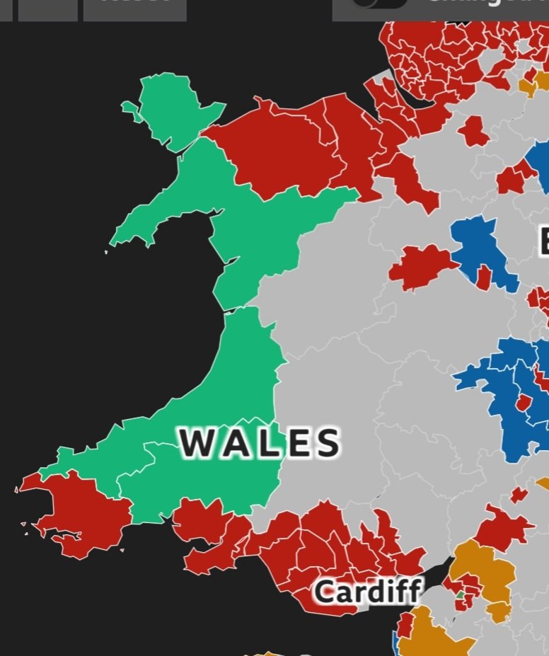 As it stands at half 4am... a lovely sight da iawn <a href="/Plaid_Cymru/">Plaid Cymru 🏴󠁧󠁢󠁷󠁬󠁳󠁿</a>  da iawn Wales.