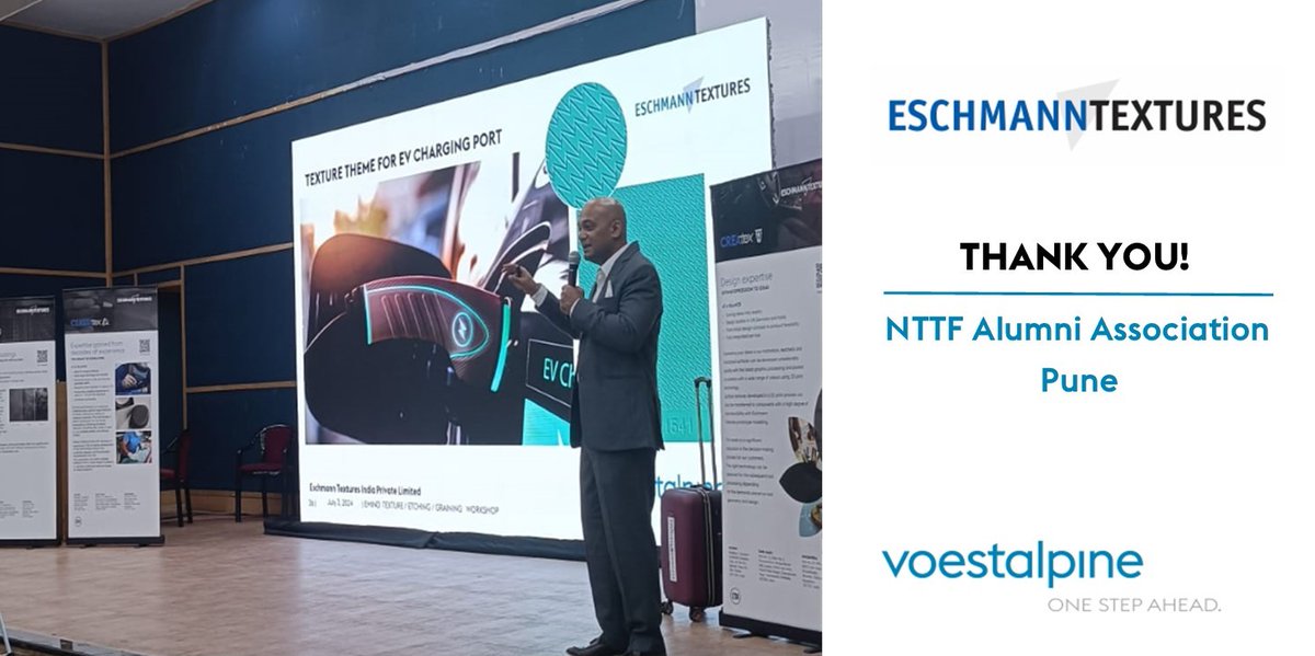 voestalpineHPM's tweet photo. #Eschmann Textures India extends our sincerest thanks to #NTTF Alumni Association Pune Chapter for organizing the informative presentation on textures and for including us as the featured presenter. 

We value the partnership and look forward to collaborating on future events. https://t.co/A6bXgl5G4G