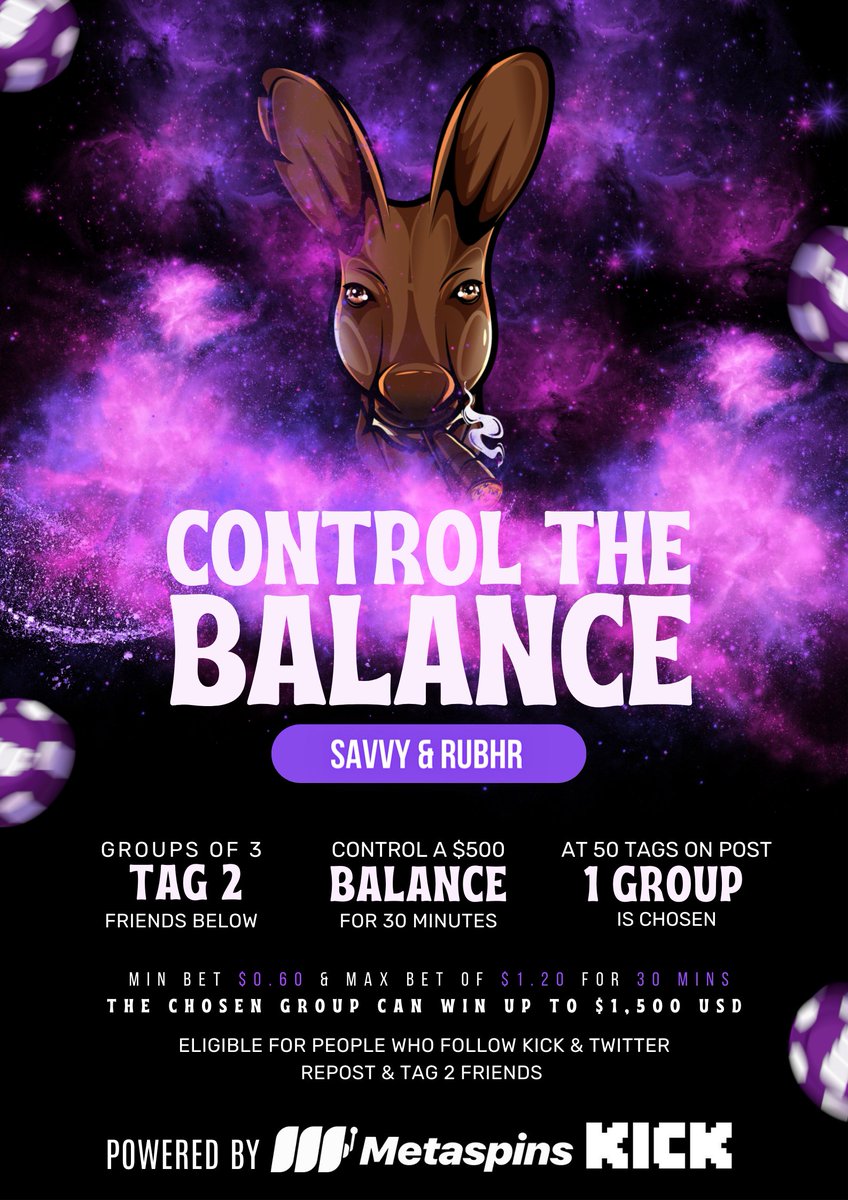 The DegensDownUnder are bringing you a syndicate format competition!

To be eligible, you must tag 2 friends, retweet this post and follow us. Once there are 50 groups tagged, ONE group will be chosen to control a balance of $500 USD.

You and your two friends have 30 minutes,