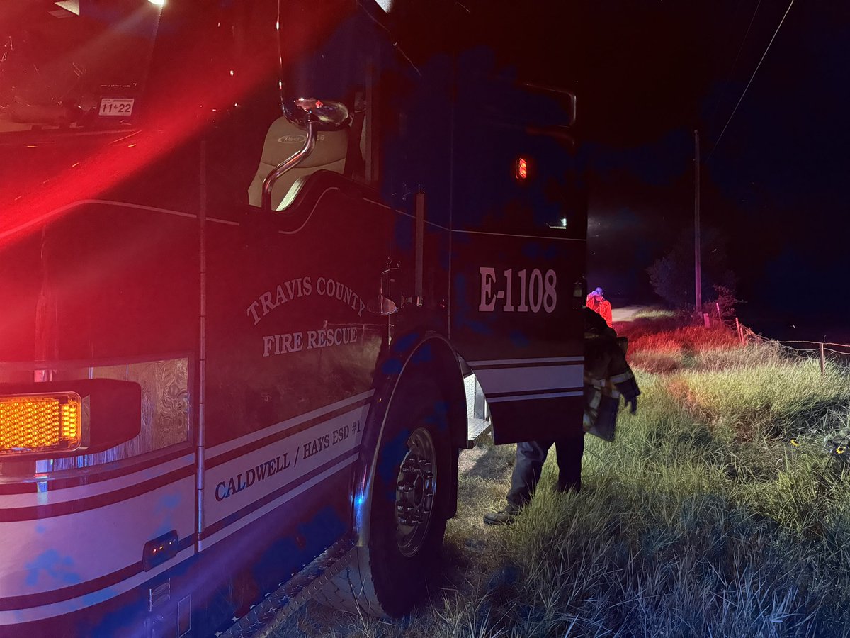 The brushfire on FM 2001 has been extinguished - fire is in mop up - no structures lost - little over an acre burn - caused by fireworks. Units will be clearing shortly.