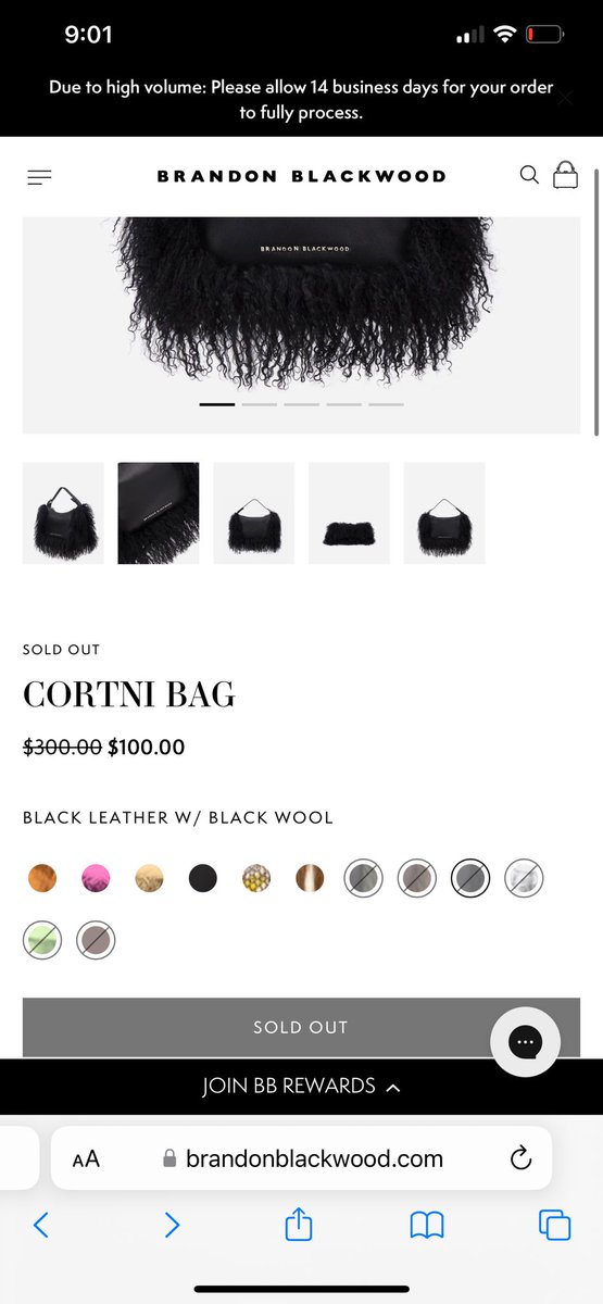 WanderHerSF's tweet photo. @hernameisbbb Literally got on at 8:59pm and buy 9:00pm PST the bag i wanted shows sold out. Got me wondering if it was every a available and just listed for buzz https://t.co/ZMeYMy08CV