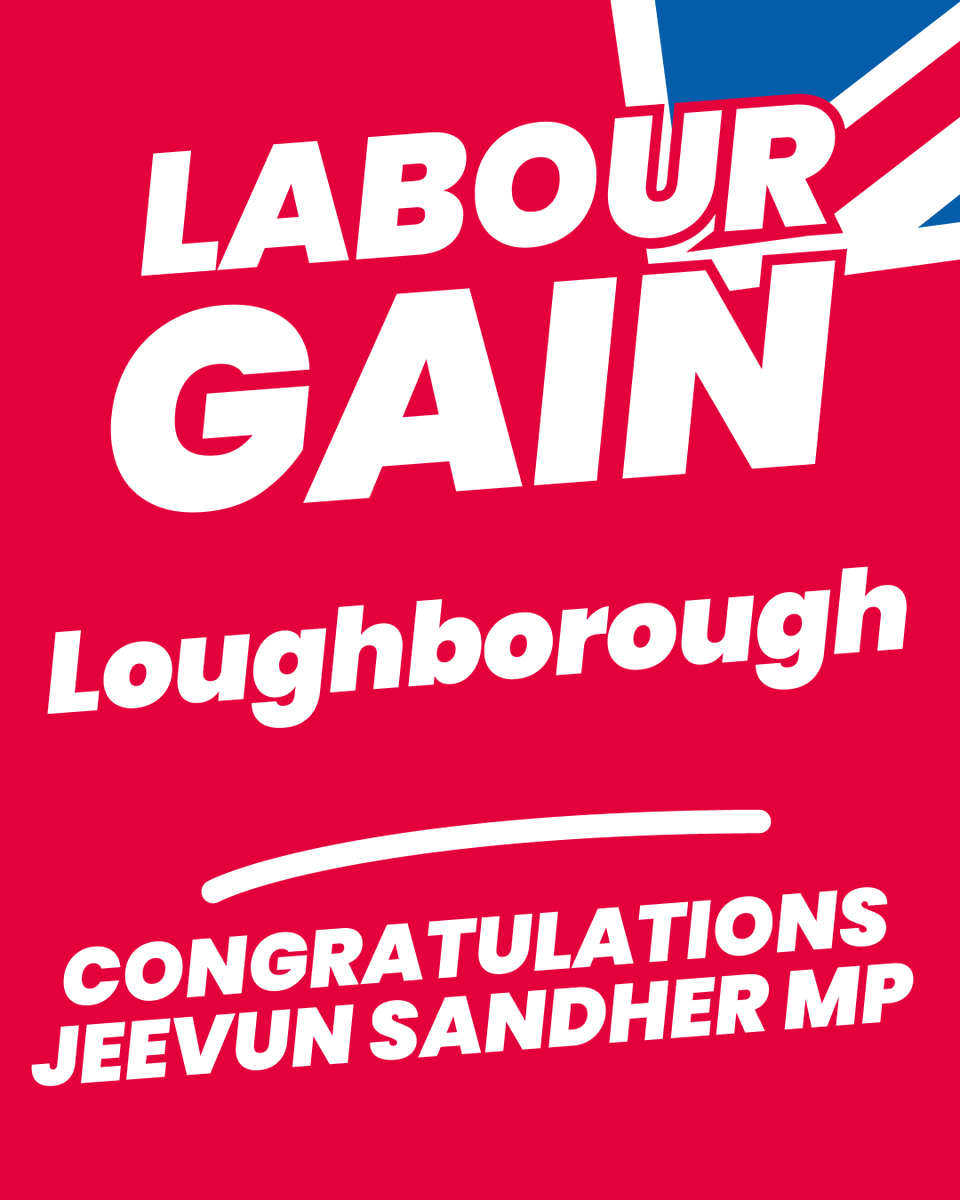 Labour GAIN Loughborough from the Conservatives 🌹
