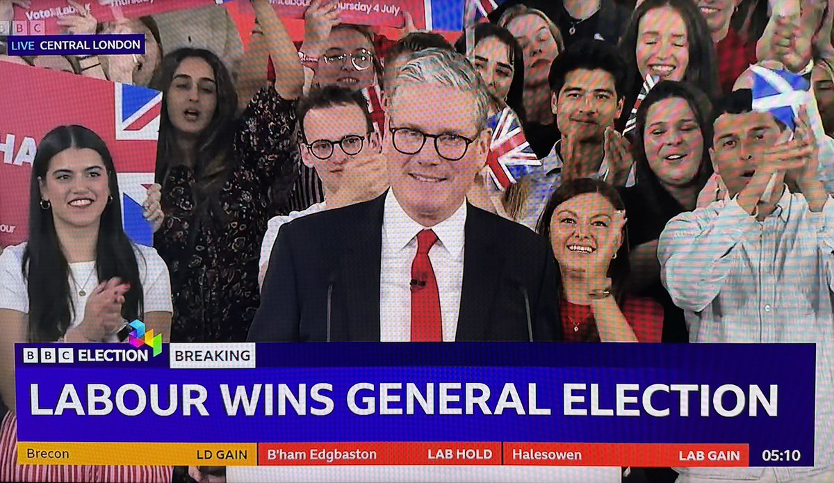 Craig Jones (@craigy_jones) on Twitter photo Thank goodness for that! Congratulations to <a href="/UKLabour/">The Labour Party</a> for winning the #GeneralElection2024.
It's with a huge sigh of relief we leave behind the chaos, lies, and incompetence of the past 14 years. Excited for a brighter future! #ThingsCanOnlyGetBetter Thank goodness for that! Congratulations to <a href="/UKLabour/">The Labour Party</a> for winning the #GeneralElection2024.
It's with a huge sigh of relief we leave behind the chaos, lies, and incompetence of the past 14 years. Excited for a brighter future! #ThingsCanOnlyGetBetter