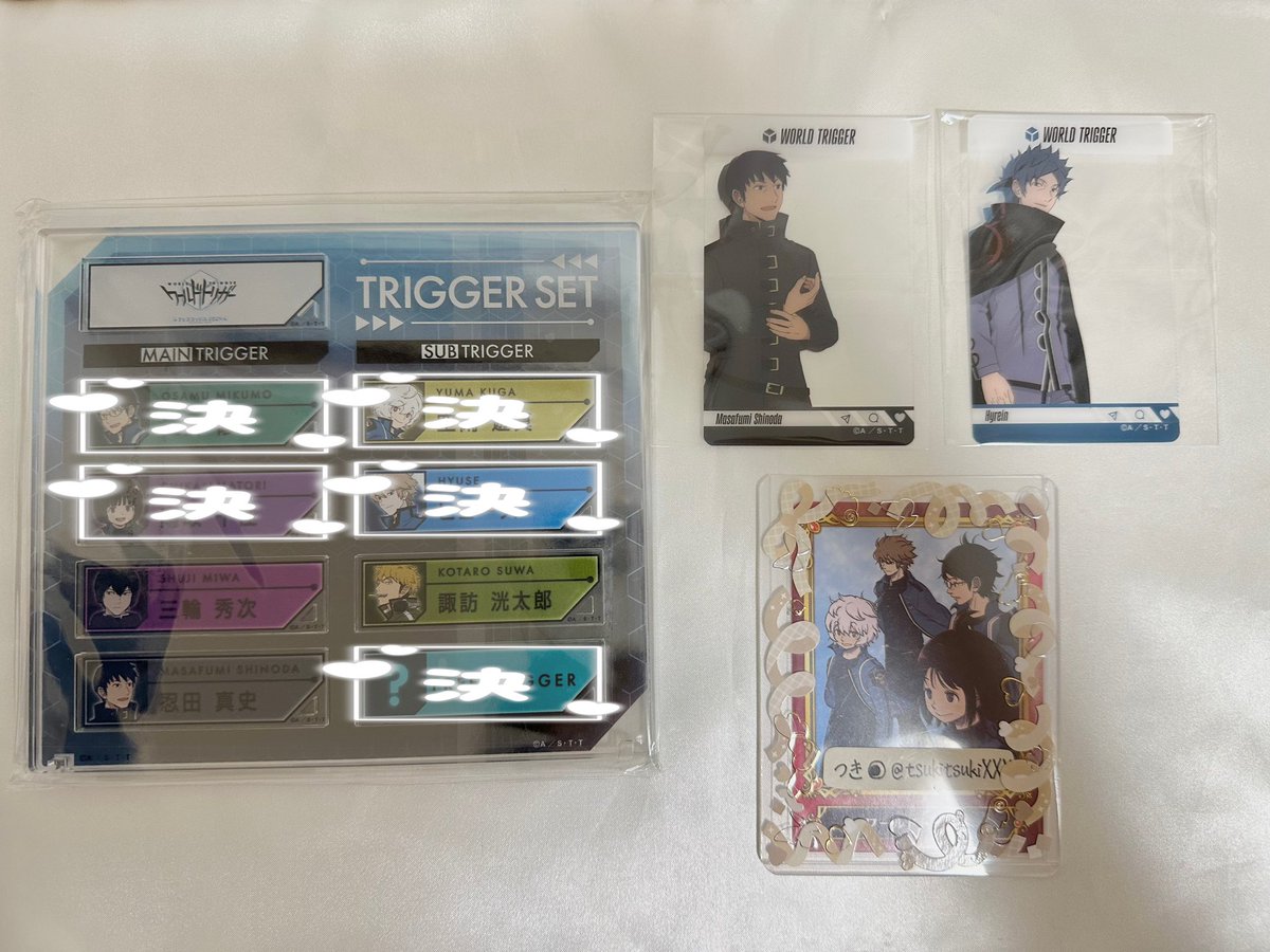 tsukitsukiXXX's tweet photo. 【交換/譲渡】
ワールドトリガー ワフェストリガーパネルセット セットトリガーキーチェーン

譲
ｽﾀｱﾒｰｶｰ2,双月,ｶﾒﾚｵﾝ(2),⭐︎ｱｽﾃﾛｲﾄﾞ,⭐︎ﾊｳﾝﾄﾞ,ﾗｲﾄﾆﾝｸﾞ(2),ｴｽｸｰﾄﾞ(4)

ﾛｺﾞ,三輪,⭐︎諏訪,⭐︎忍田

ｸﾘｱｶｰﾄﾞ:⭐︎忍田,ﾊｲﾚｲﾝ

求
画像3

続き↓ https://t.co/QqIHy9XNqP