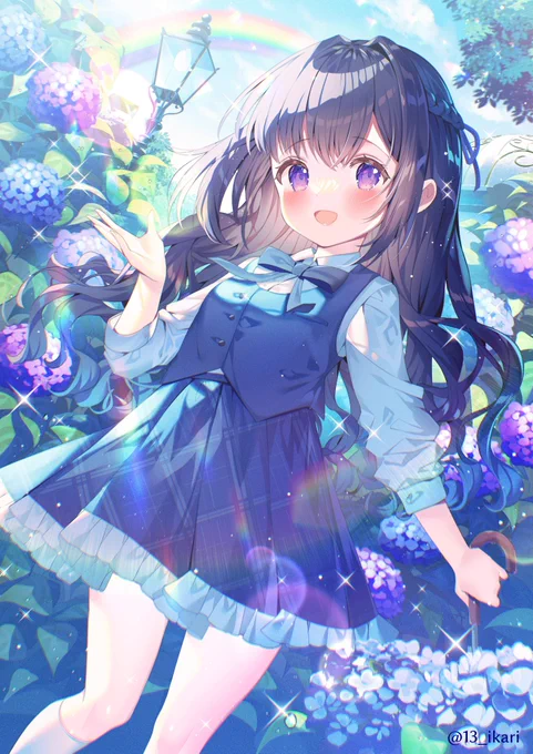 晴れ間の紫陽花 #オリジナル