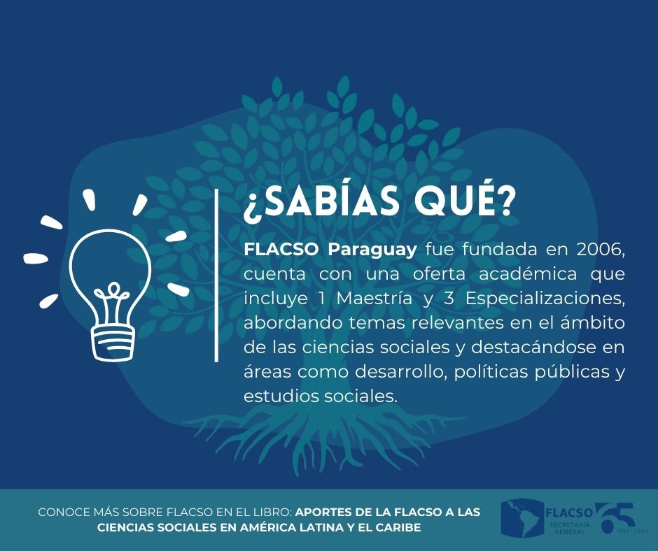 📍 Flacso Paraguay🇵🇾

Puedes encontrar información en el libro "Aportes de la FLACSO a las Ciencias Sociales en América Latina y el Caribe". 
👇
flacso.org/node/511

#FLACSO #Academia #aportesFLACSO