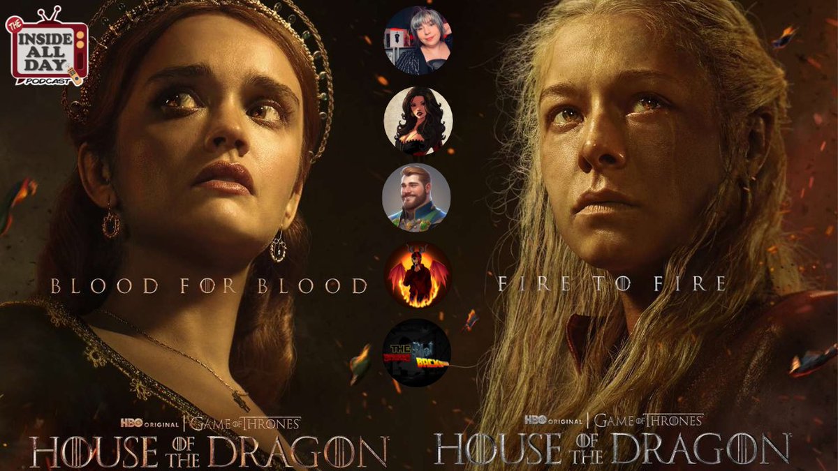 InsideAllDayPod's tweet photo. Join us for another episode this Sunday of House of The Dragon Season 2 ep 4 review this Sunday. We go live right after the show!

Panel: @NerdDollface @LadyBalefire @khaliltooshort @sammy3peat @PlotStrikesBack @BluCollarLoser 

Link: https://t.co/bDVH4uptNj https://t.co/YzTabjB8XE