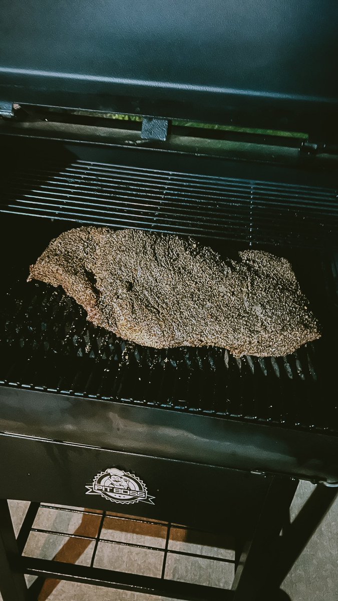 Smoked some party ribs &amp; cream cheese earlier today. Got this 12+ pounder on for an overnight smoke. #WeekendOfSmoke #SmokeMeat