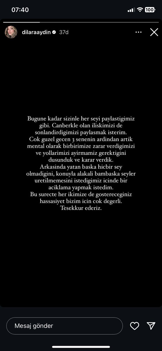 Daha iki gün önce imrenerek baktım şu hikayeye ne güzel bir ilişkileri var dedim…
Hiçbir şey dışarıdan göründüğü gibi değilmiş çok üzüldüm