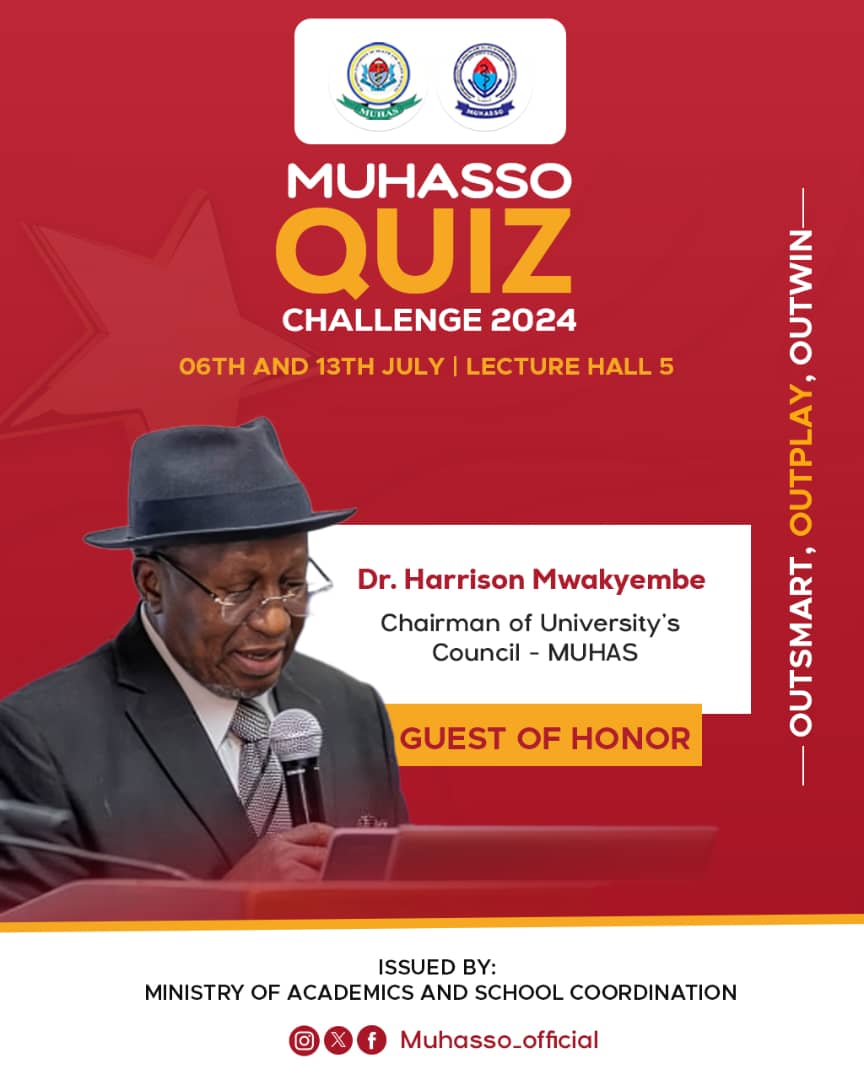 muhasso1's tweet photo. Here is Hon. Dr. Harrison Mwakyembe, Chairman of University's Council-MUHAS. @muhimbiliuniver
It is my great pleasure to welcome you all to the MUHASSO Quiz Challenge 2024 Event
#MuhassoQuizChallenge2024 πͺ
#IntellectualShowdown π₯
#Outsmart, OutPlay, OutWin
@wizara_elimuTz https://t.co/61l8Ay5QFA