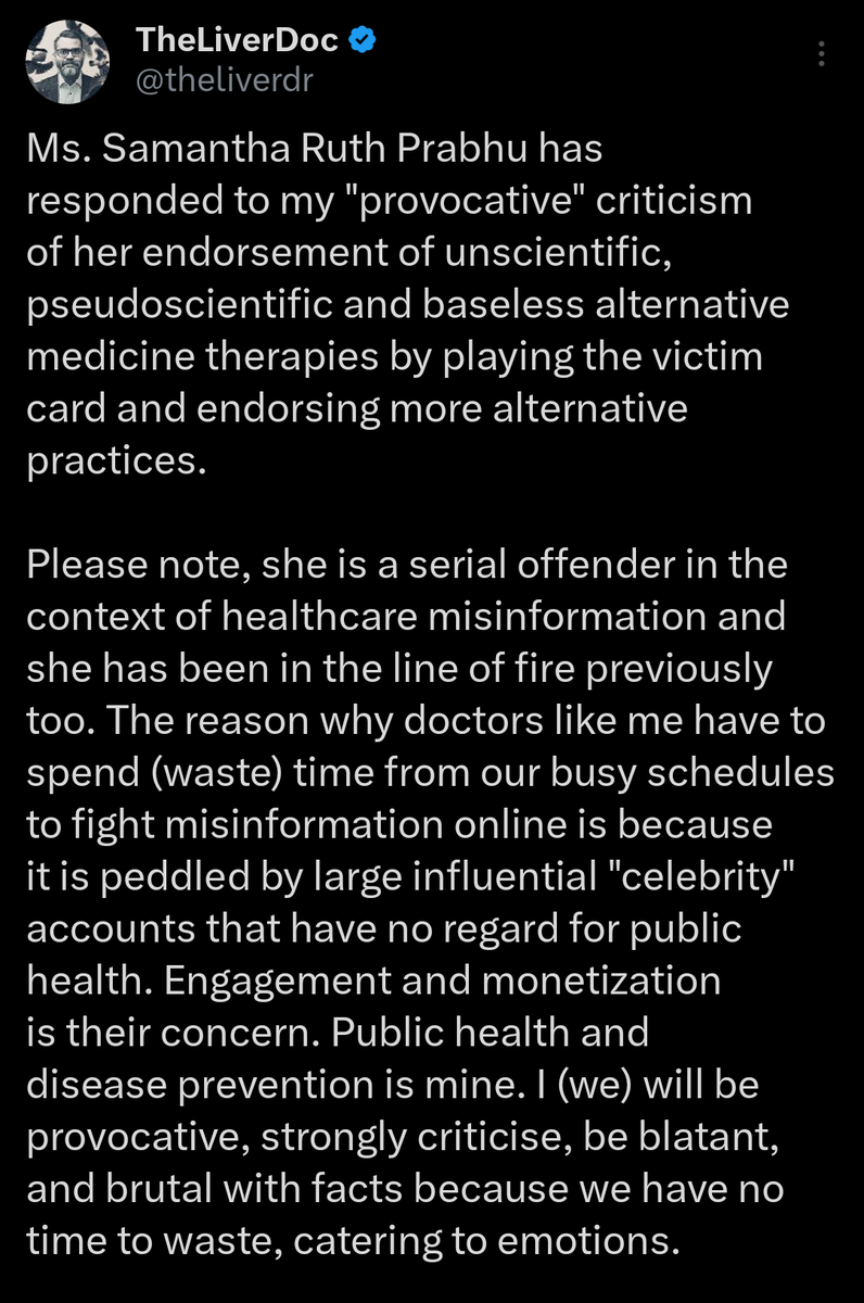 Ambar_SIFF_MRA's tweet photo. Well Samantha Prabhu is a typical modern Indian female. Unable to accept her mistakes and always playing the victim card. Too much pandering by society and government has caused this. https://t.co/k9q7S5DD2v