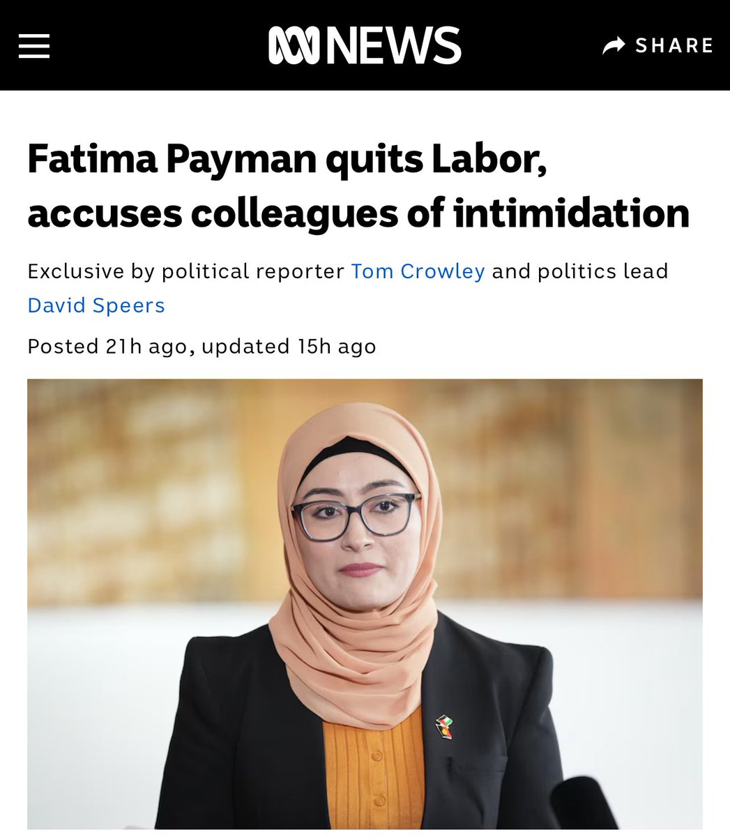 Craig_Foster's tweet photo. Maybe, one day, there's a world where we take our legal and moral responsibility to prevent genocide seriously.

In that world, Fatima Payman remains.

And everyone else resigns. https://t.co/XmBxxHngmW