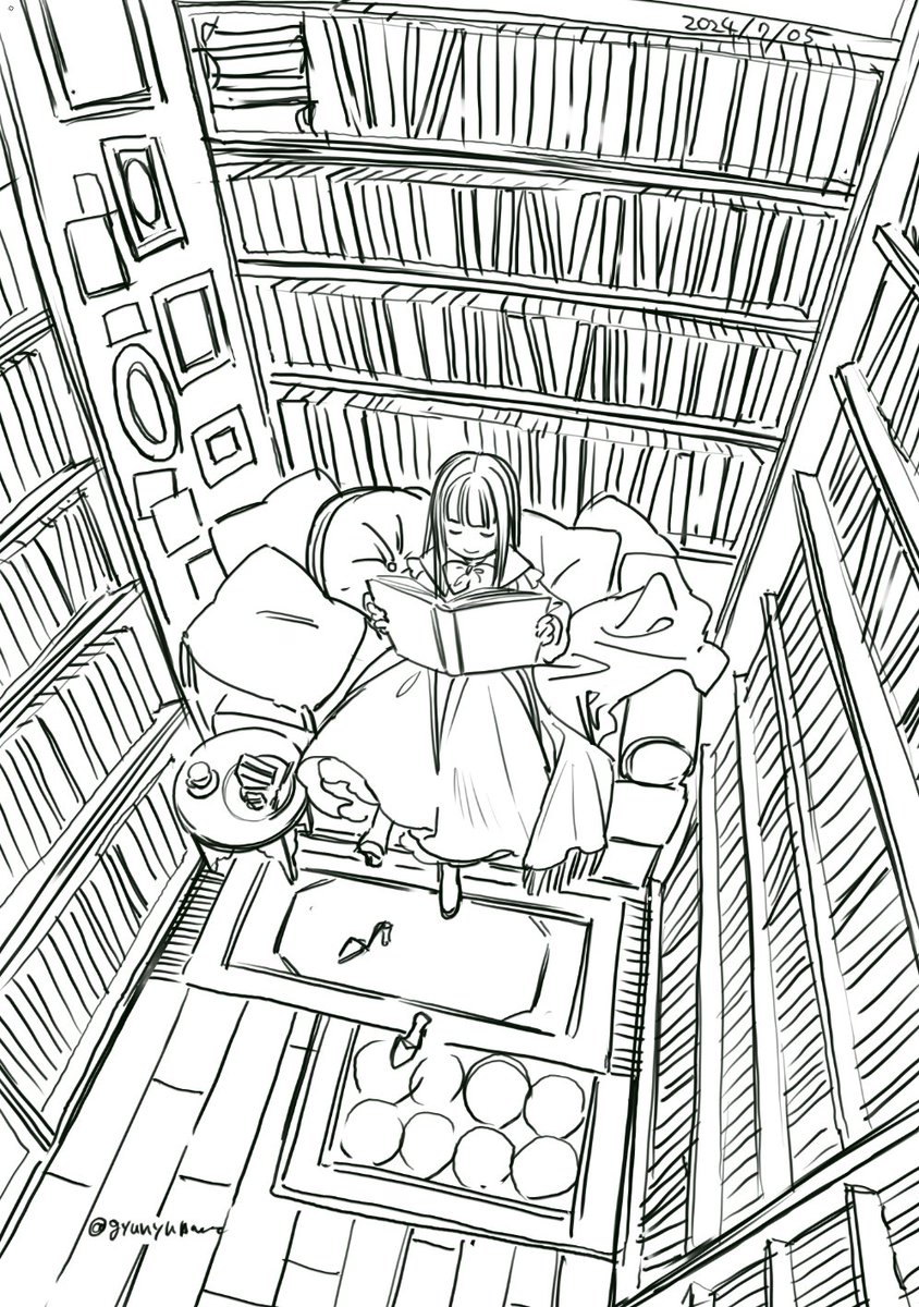 こういう書庫の中の穴蔵みたいな空間のすみっこに快適なソファベッドを押し込んで、コーヒー紅茶とおいしいお菓子とご飯を持ち込んで1日中本を読んでは寝てみたいな一日がほしい