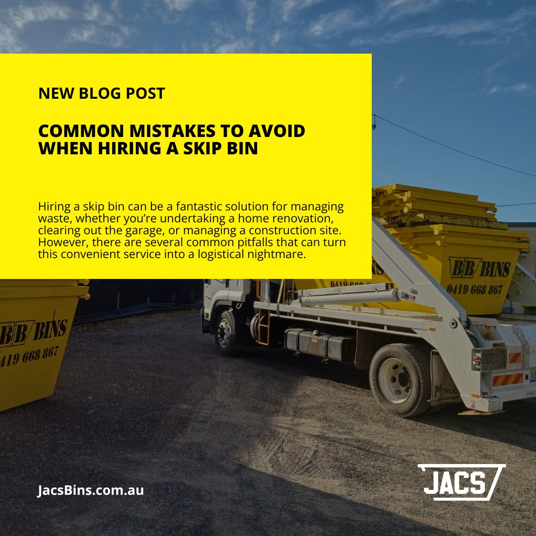 JACSBins's tweet photo. Discover the pitfalls to sidestep and expert tips for seamless waste disposal in our latest article. ๐
๐กhttps://t.co/ZfupXFt7HU
#SkipBinTips #WasteManagement #RenovationProjects #ConstructionSites #HomeImprovement #Decluttering #DIYProjects #JACSBins https://t.co/zTeQ5bAsSm