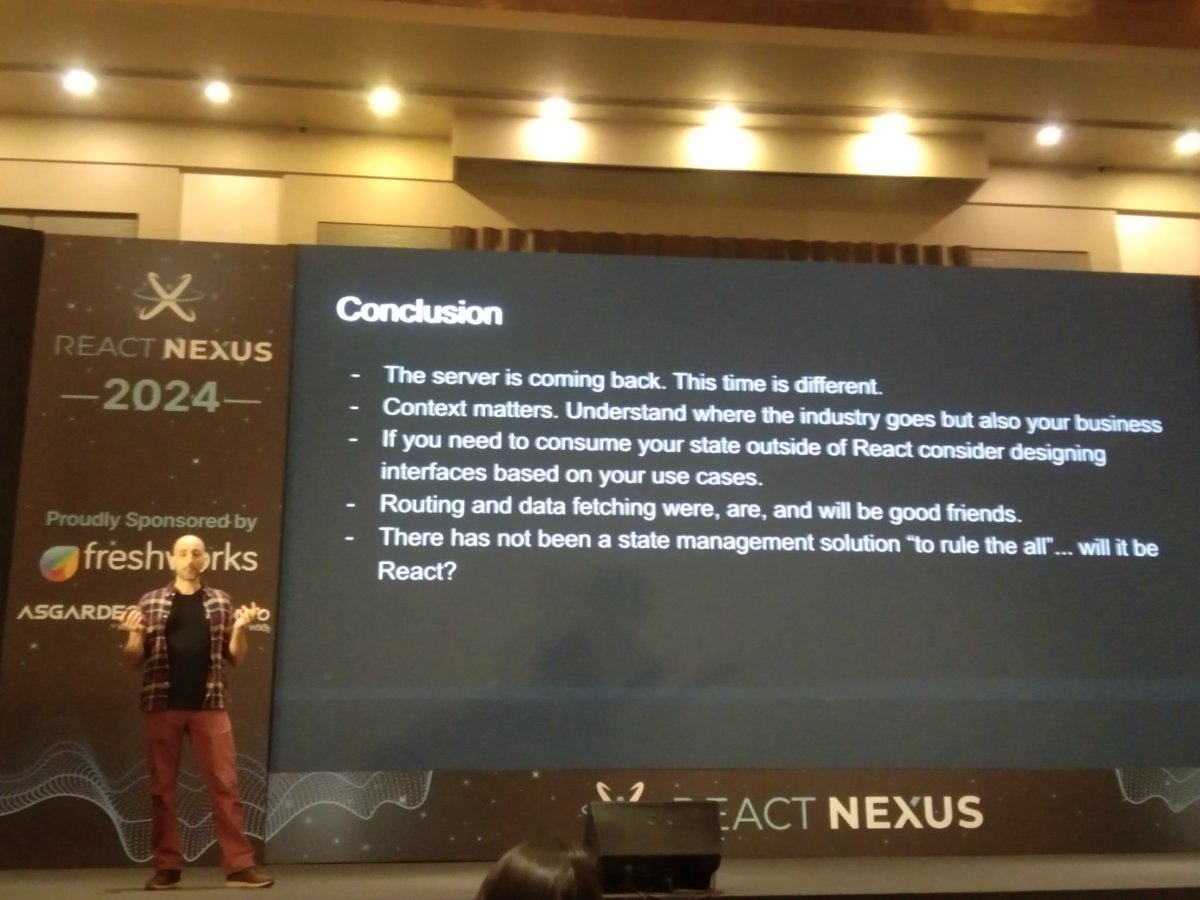 drraghavendra91's tweet image. Future Proofing State Management at a scale from
@alex_lobera speaker session
“One state management library to rule them all?”
@ReactNexus
#ReactNexus2024