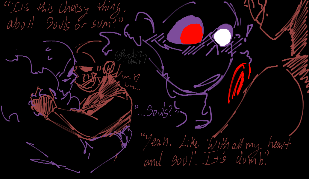 Psycho_Chair_'s tweet photo. "I just don't think it's realistic. I kinda hate the idea, of giving my soul like that. And for what? Love? What a joke."
[they are so in love skdfjhapshdfa]

#crosssans #killersans #crossxkiller #killerxcross #kross #criller #undertaleAU https://t.co/rIeVruijli