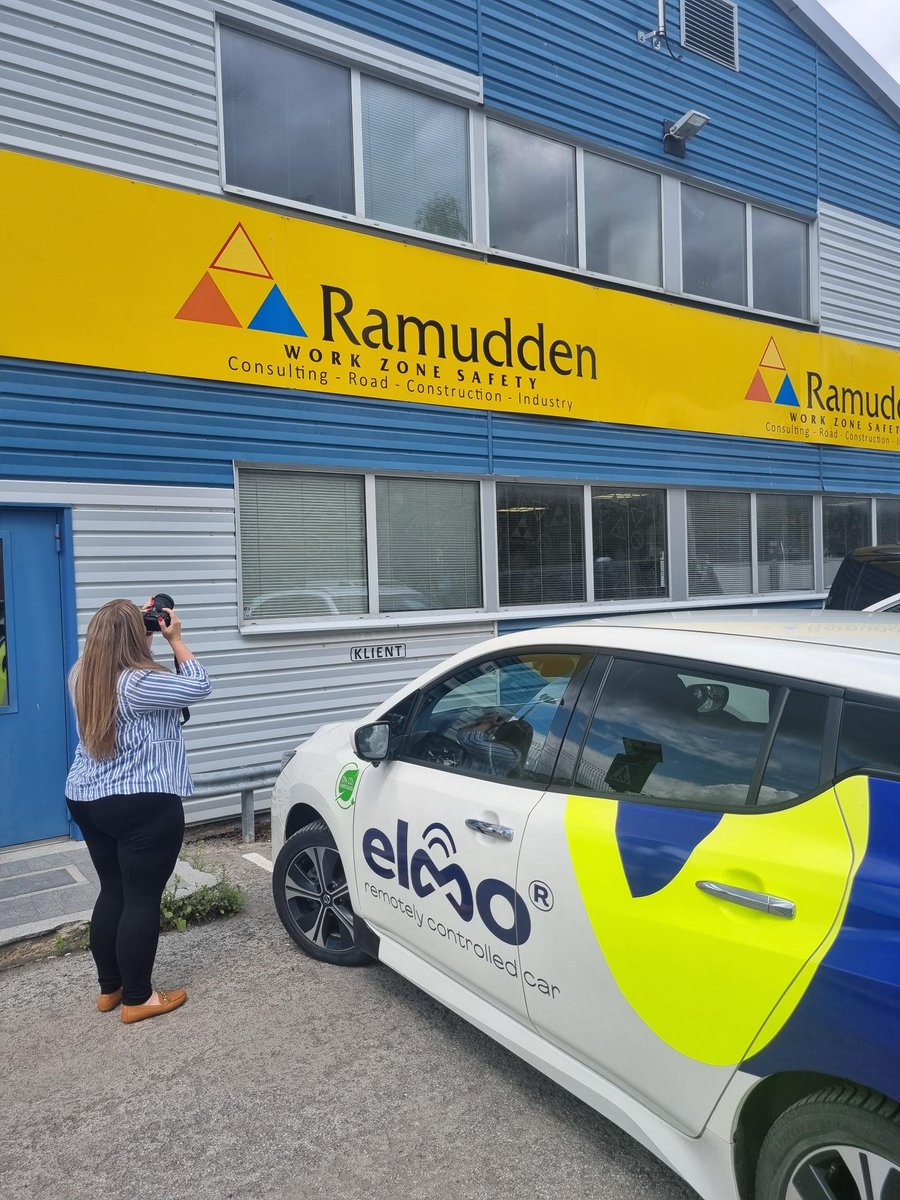 ElmoRemote's tweet image. #Ramudden Tallinn's office has sported a poster for years stating "you can rent a TMA truck from them without the driver" (#estonian: "…rendi auto ilma juhita."). Presented them Elmo’s #teledrivable TMA truck @Ford F550. 
Now, they can deliver on that promise!😊