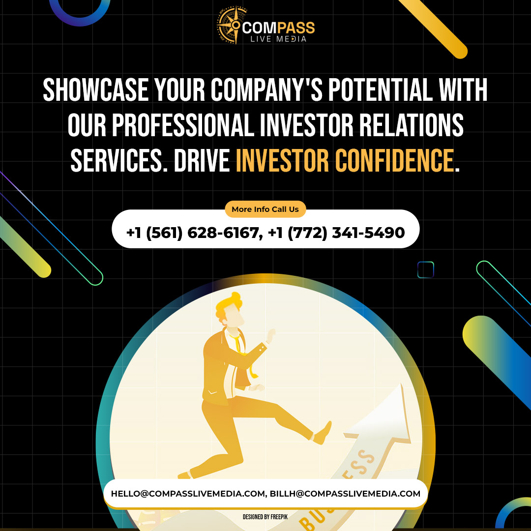 compasslivem's tweet photo. Showcase your company's potential with our professional Investor Relations services. Drive investor confidence. π #InvestorRelations #InvestorConfidence #CorporateCommunications #compasslivemedia #IRServices #digitalmarketing #digitalagency #IRagency https://t.co/FMp74qlH8Q