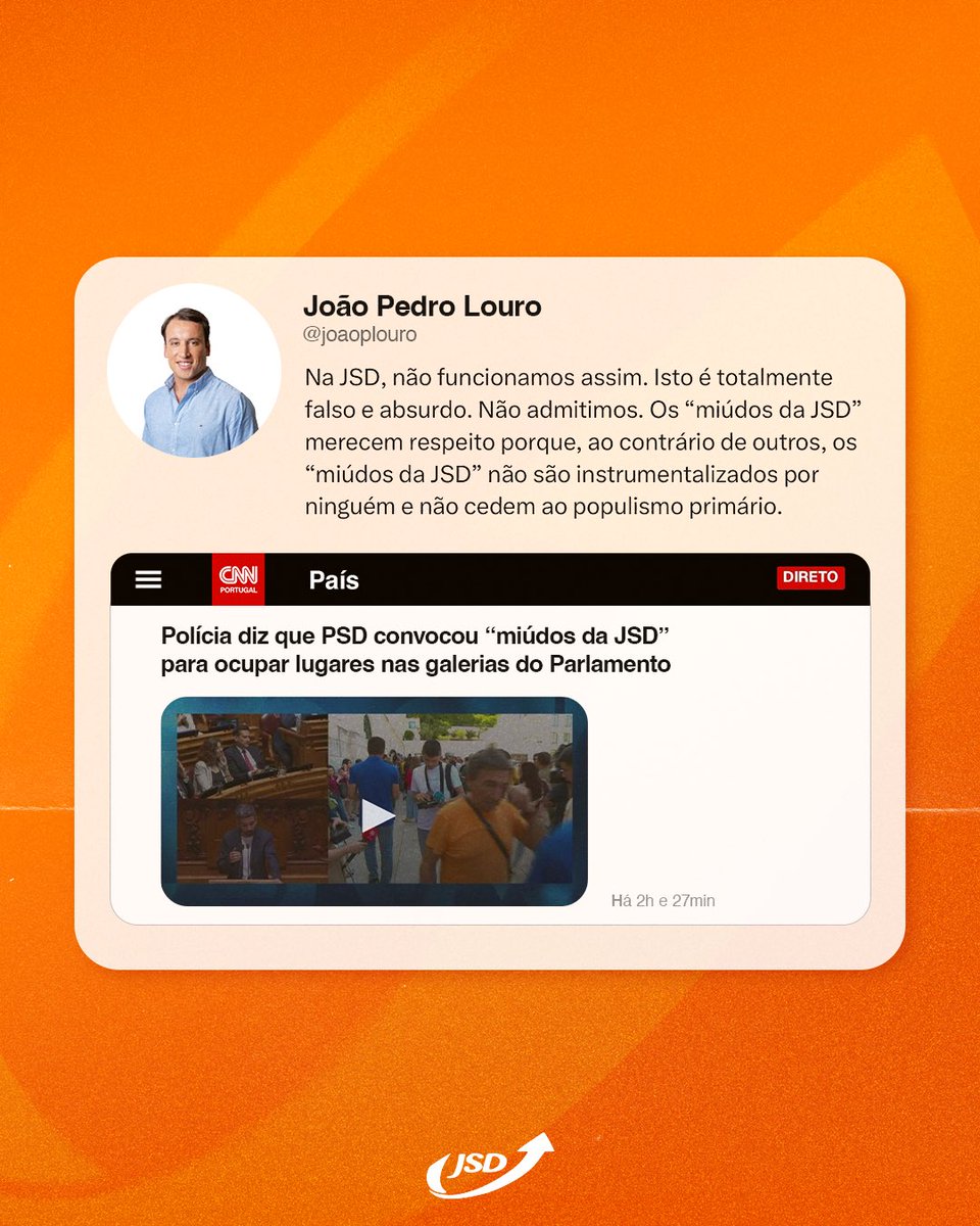 ❗️Na JSD, não instrumentalizamos o debate político para os nossos próprios interesses particulares. 

📢 Somos pela elevação, pela dignidade e pela democracia!

#JSD #Democracia