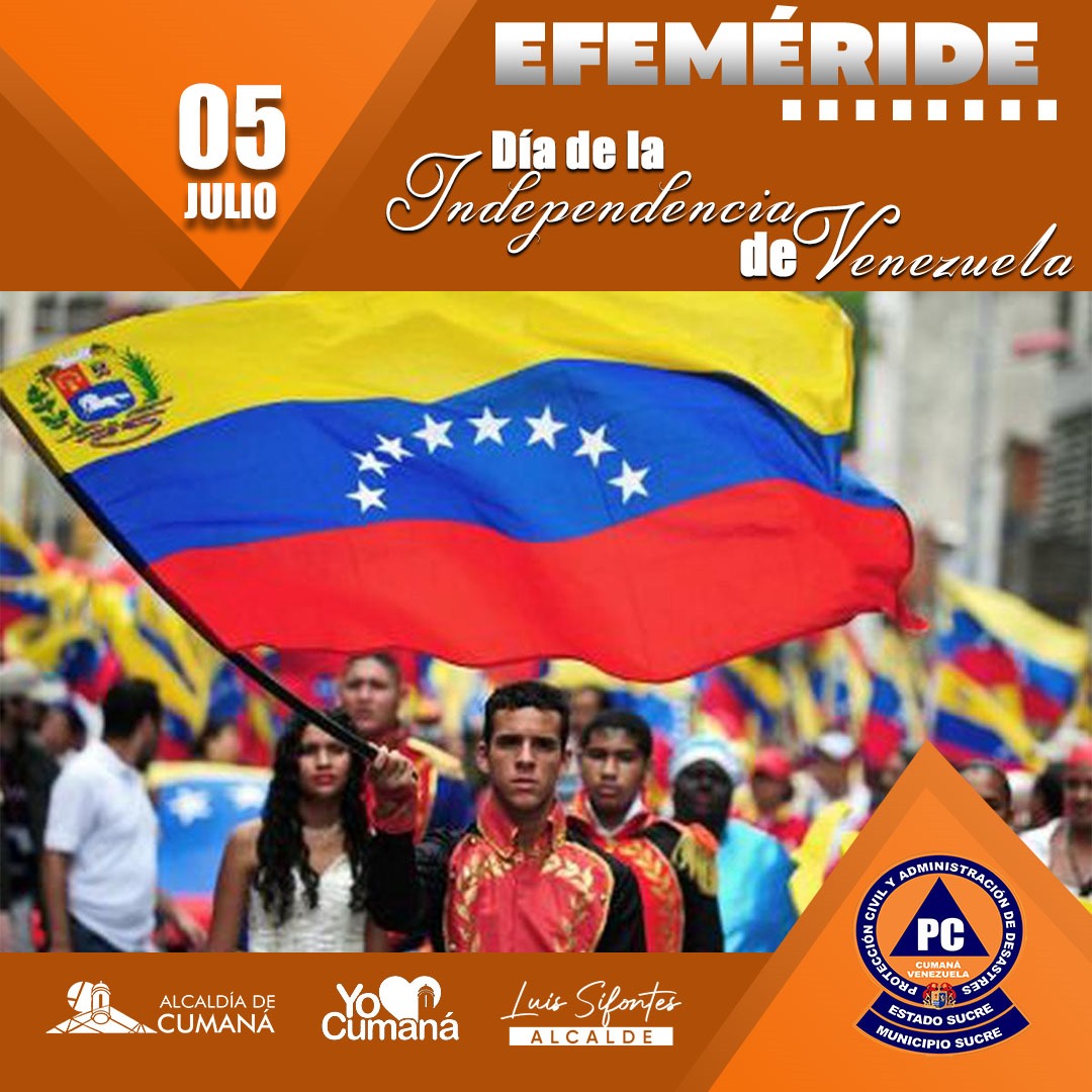 YO❤️CUMANÁ
#05Jul | Efeméride 🧡

Hoy estamos de jubiló, 
hoy nos llenamos el pecho de orgullo, 
hoy ratificamos nuestra independencia. 

Con mucho honor conmemoramos la firma del Acta de Declaración de Independencia Venezolana, separandonos en aquel entonces  de la Corona.