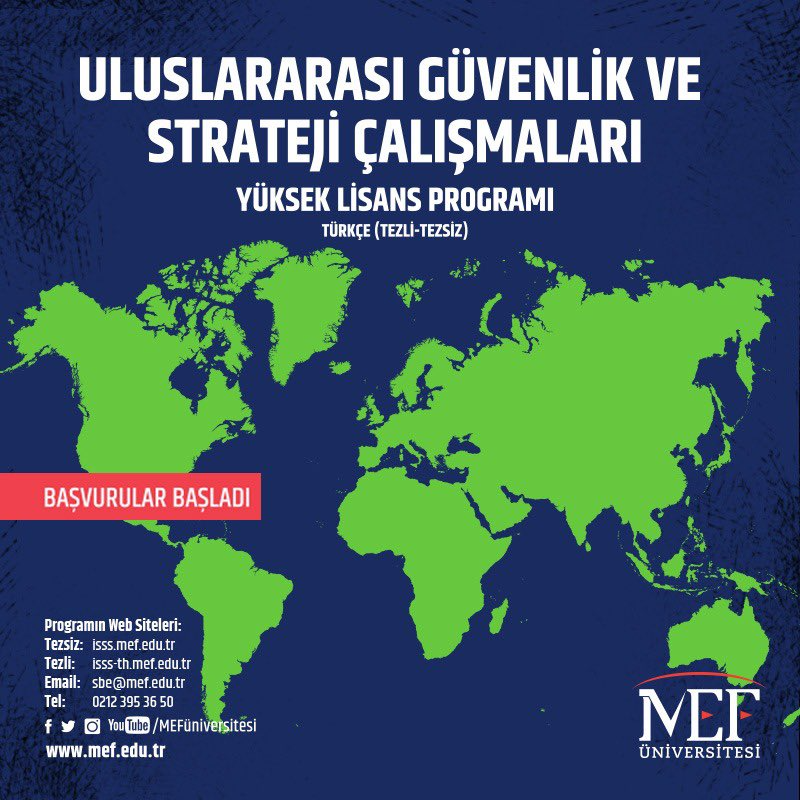 Uluslararası Güvenlik ve Strateji Çalışmaları Yüksek Lisans Programımıza başvurular başlamıştır. 👇
<a href="/MEFuniversitesi/">MEF Üniversitesi</a>