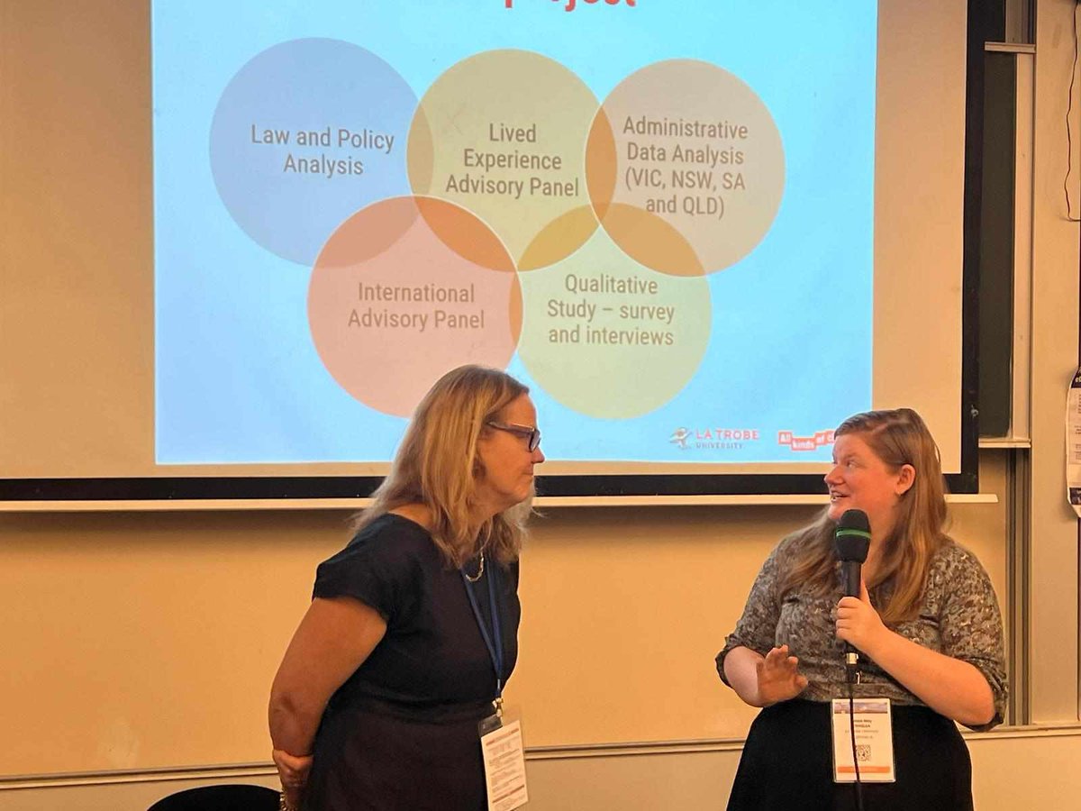 Look at me and <a href="/LisaMBrophy/">Prof Lisa Brophy</a> at <a href="/ENMESHmental/">ENMESH mental health</a> talking about FACTORS - our project to try and understand why CTOs are applied so differently across Australia