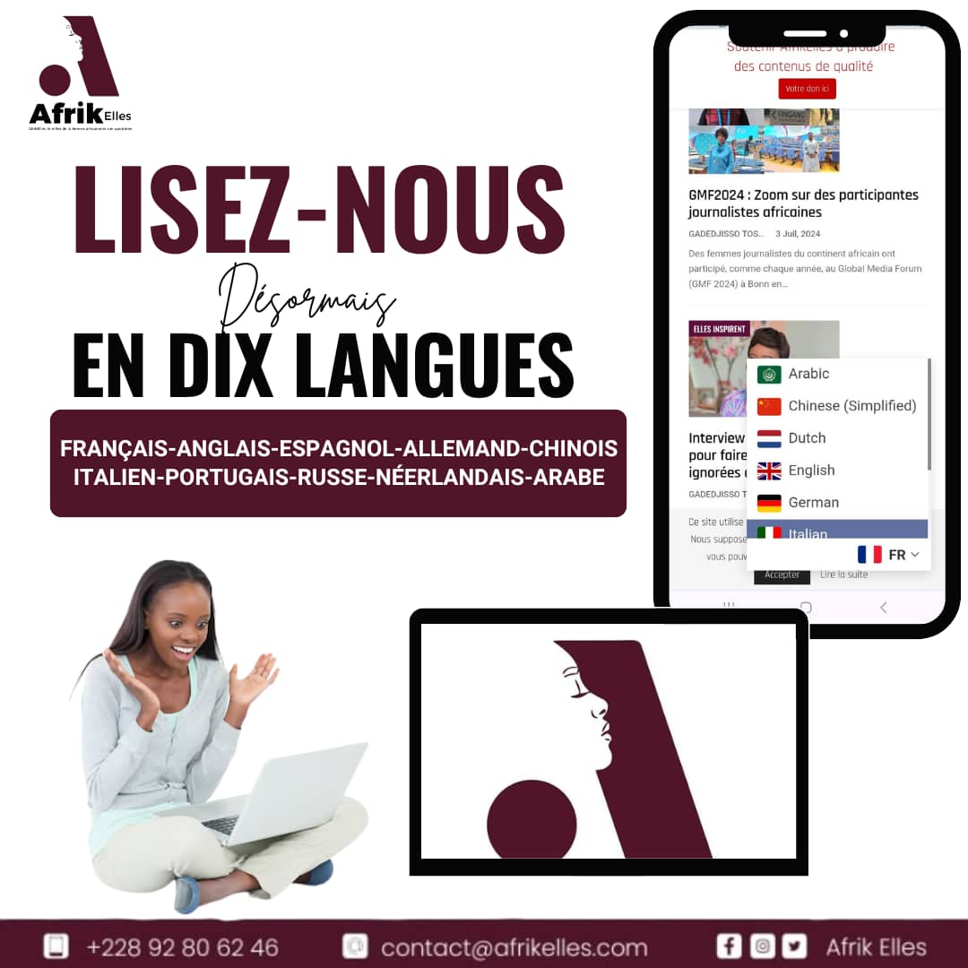 AfrikellesMedia's tweet image. 💡Lisez-nous en dix (10) langues désormais

Après trois ans de présence audiovisuelle en Afrique francophone, www.afrikelles s'ouvre au monde. 

À bientôt sur afrikelles.tg

#womennews 
#AfricaWomen
#AfrikElles