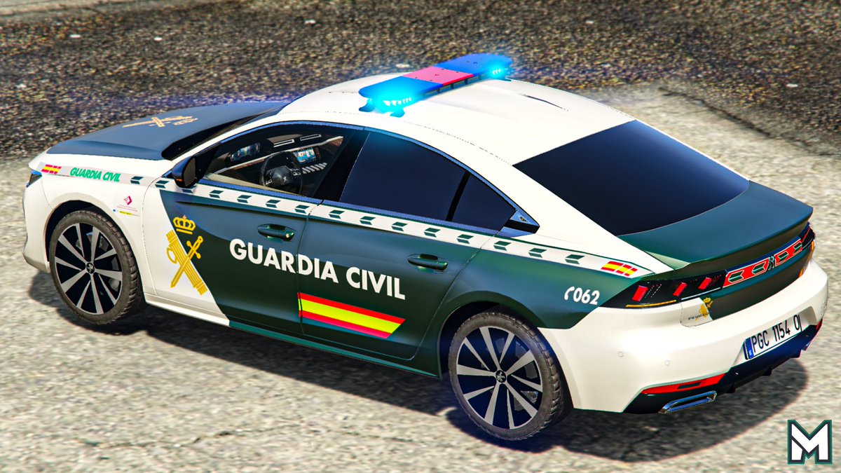 🚔 Peugeot 508 de la <a href="/guardiacivil/">Guardia Civil</a> en #GTAV. Gracias a <a href="/GaliciaSpotter/">112GaliciaSpotter</a> por hacer la rotulación
