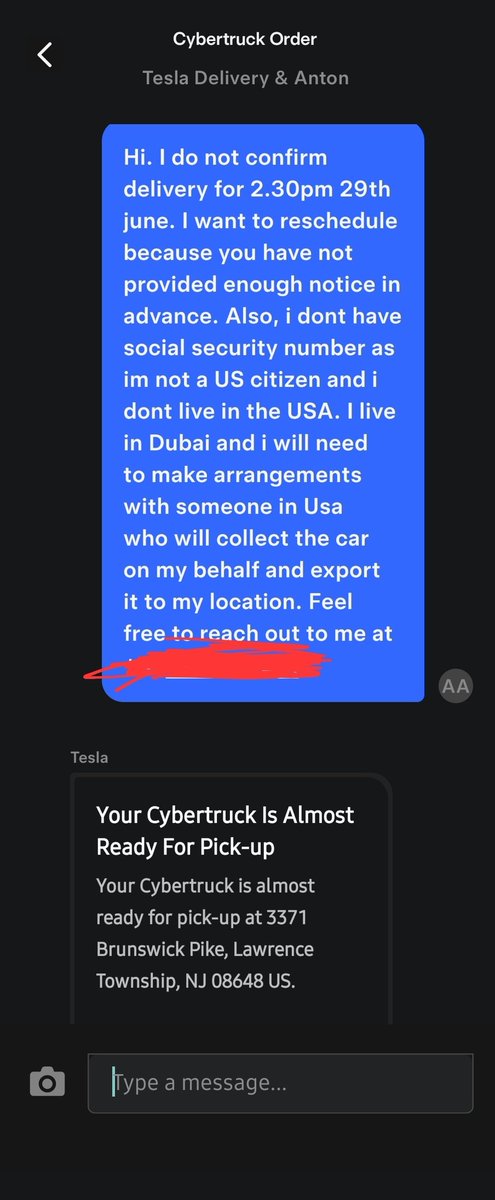 Paracelsus_A's tweet photo. @elonmusk good afternoon Sir. This post is my last resort, my only hope is you )
After ordering my Cybertruck the experience so far has been a nightmare, and customer support is virtually nonexistent (screenshots attached). I would appreciate any support your team can provide 🙏 https://t.co/npIogw7m8x
