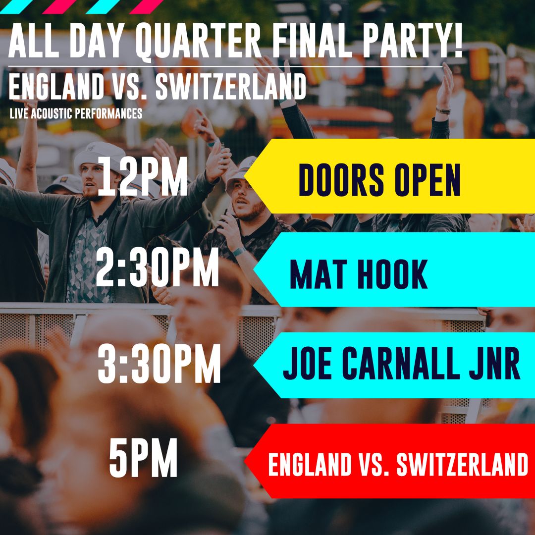 Fan City (@fancityuk) on Twitter photo It's time to back the Three Lions! Come join us for all the action at Devonshire Green.
We have a brilliant line up of live music throughout the day as we are joined by <a href="/mathookmusic/">Mat Hook Music</a> and Milburn's <a href="/JoeCarnallJnr/">Joe Carnall</a>
Bring the noise!
gigantic.com/fan-city-ticke… It's time to back the Three Lions! Come join us for all the action at Devonshire Green.
We have a brilliant line up of live music throughout the day as we are joined by <a href="/mathookmusic/">Mat Hook Music</a> and Milburn's <a href="/JoeCarnallJnr/">Joe Carnall</a>
Bring the noise!
gigantic.com/fan-city-ticke…