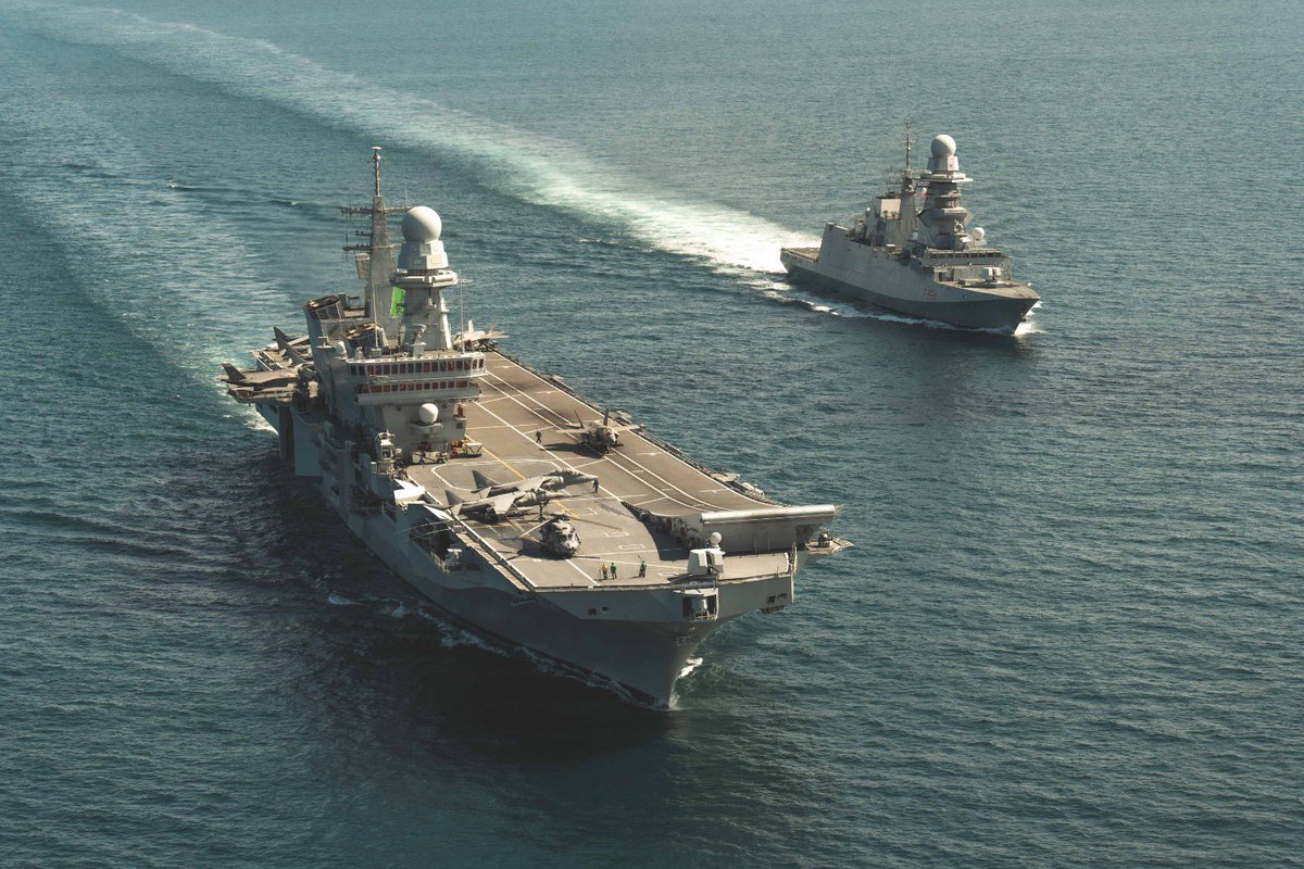 ItalianNavy's tweet photo. La componente aerotattica del Carrier Strike Group si prepara a partecipare all’esercitazione #PitchBlack24 in Australia. 
I velivoli F-35B e AV-8B, su #naveCavour sono impegnati in sessioni di volo per consolidare la capacità di proiezione strategica promossa dalla #Difesa. https://t.co/U24YmNs7Oq