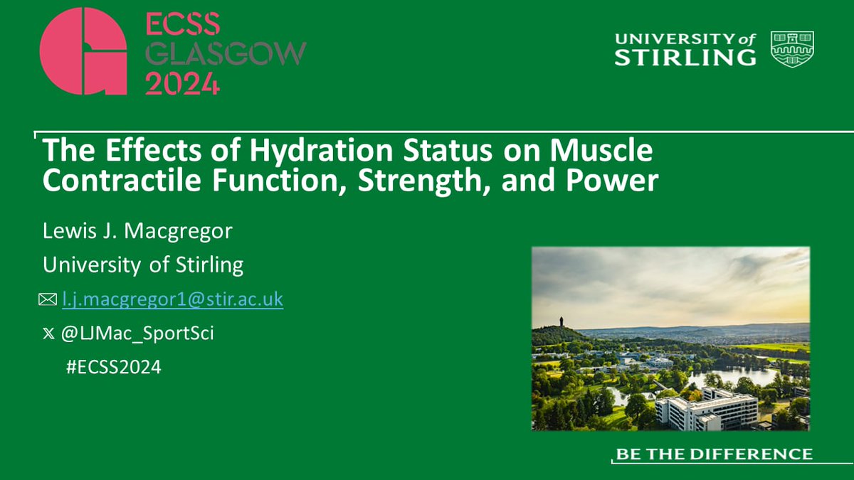 And last but not least presenting <a href="/E_C_S_S/">ECSS</a> Conference, from Sport <a href="/StirUni/">University of Stirling</a> is Dr <a href="/LJMac_SportSci/">Lewis Macgregor</a>! Lewis presented his work on Slight reductions in strength and power following fluid restriction-induced hypohydration. #ECSS24 <a href="/PENRGUStir/">PhysExNutr UStir</a>